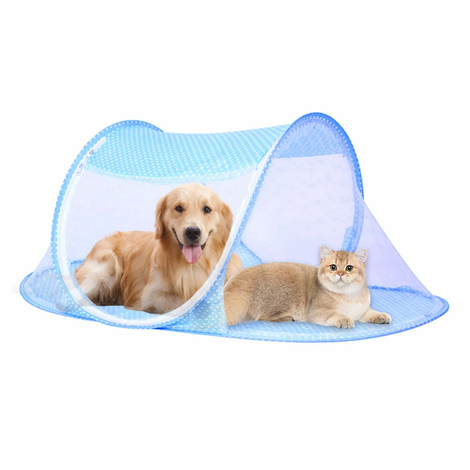 Tente d'extérieur pour animaux de compagnie en maille pliable respirante 108x60x40cm