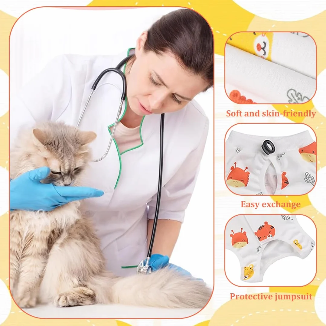 Combinaison postopératoire pour chat taille L blanche