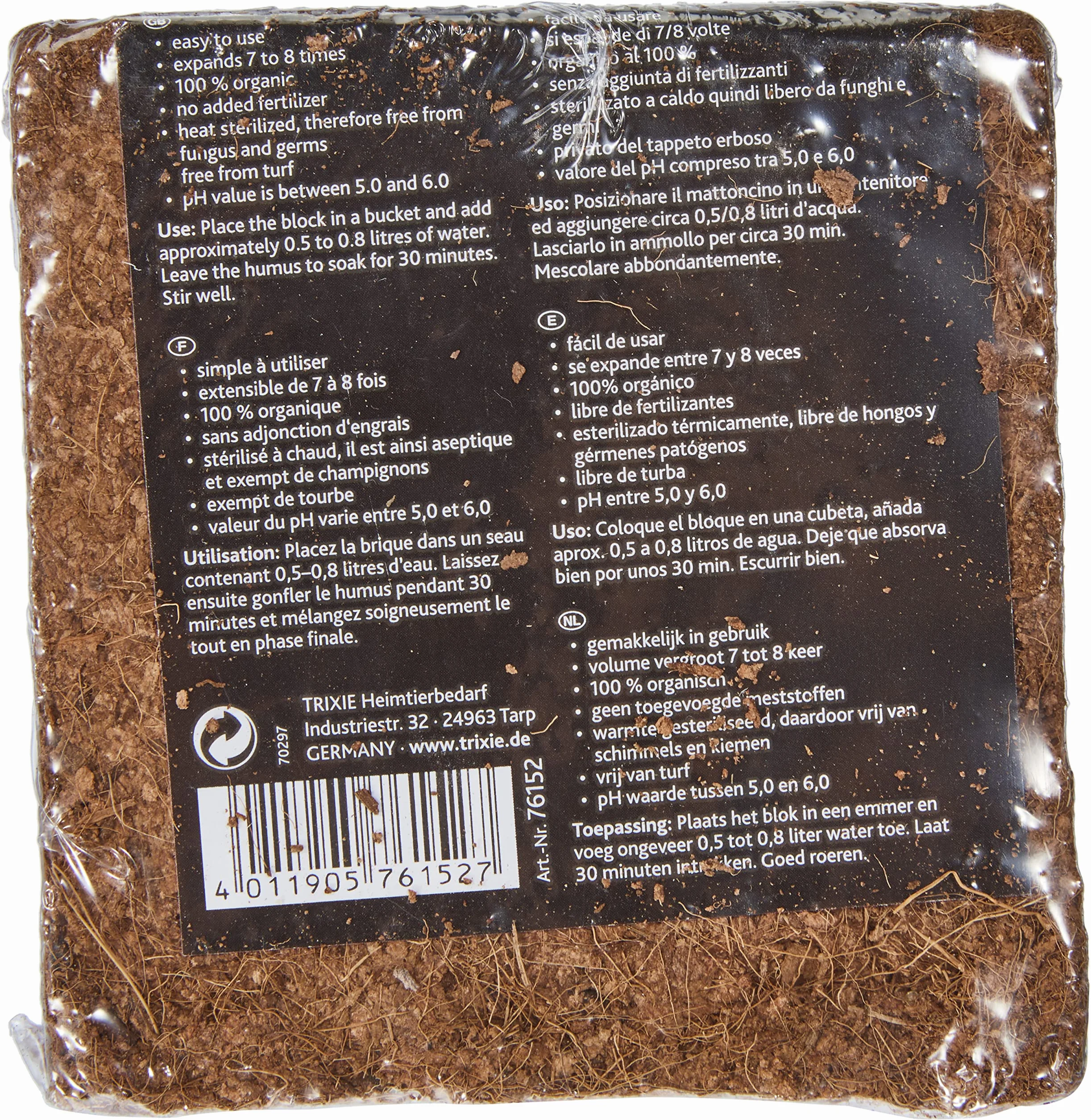 Trixie Substrat en Fibre de Coco pressé 2 l
