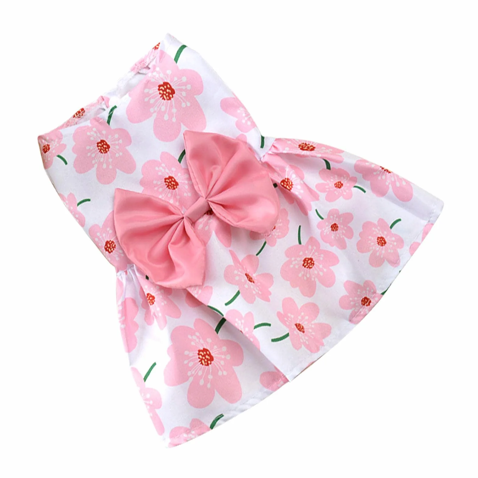 Robe pour chien avec nœud et fleurs décoratives – été mignonne pour chihuahua Yorkie taille XS bleu