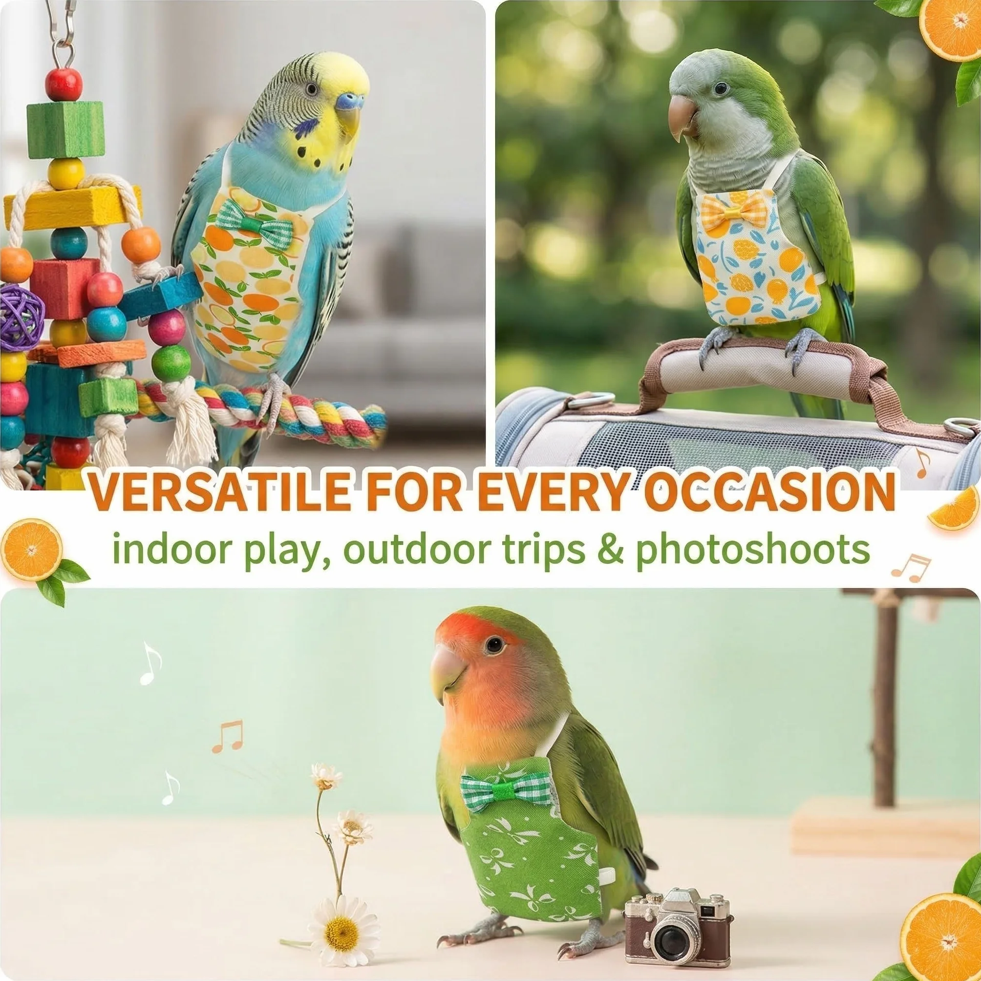Couches Réutilisables pour Perroquets Imperméables Lavables pour Cockatiel Perruche Mini Ara Canari