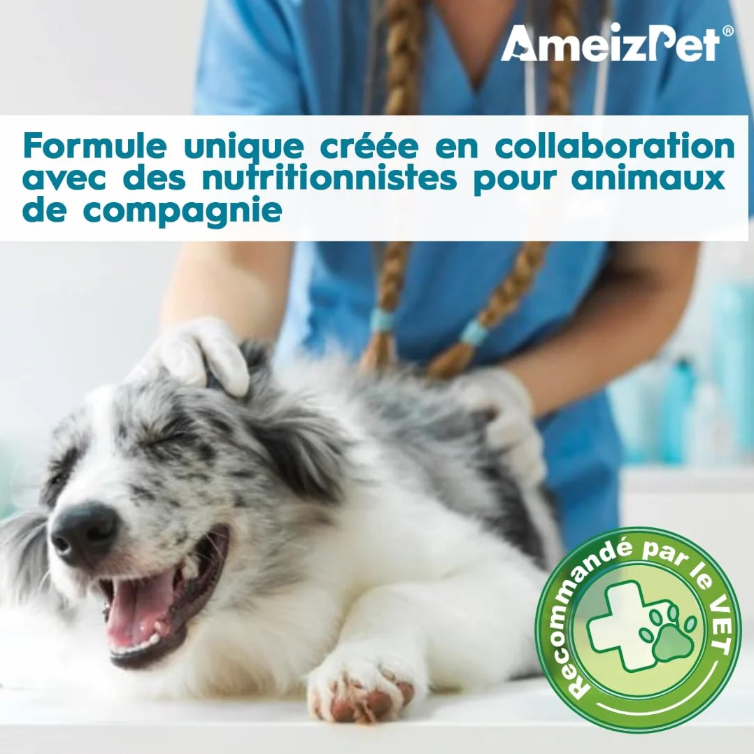 AmeizPet Friandises Contre Les Démangeaisons pour Chiens, Immunité et Pelage, 30 Pièces