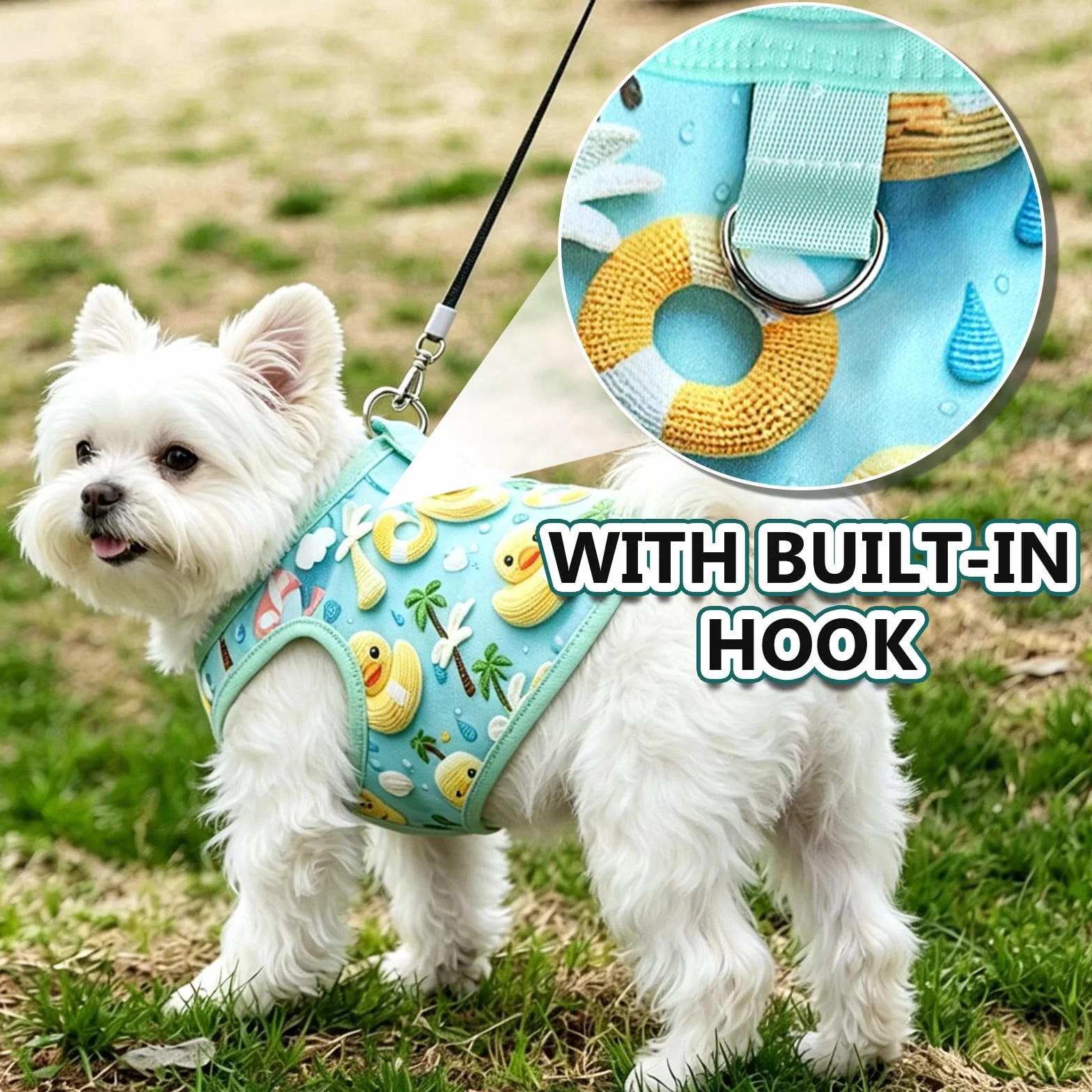 T-Shirt Vetement Chien Été Le Canard Bleu Ourson Respirant Protection UV Petits Moyens Chiens L