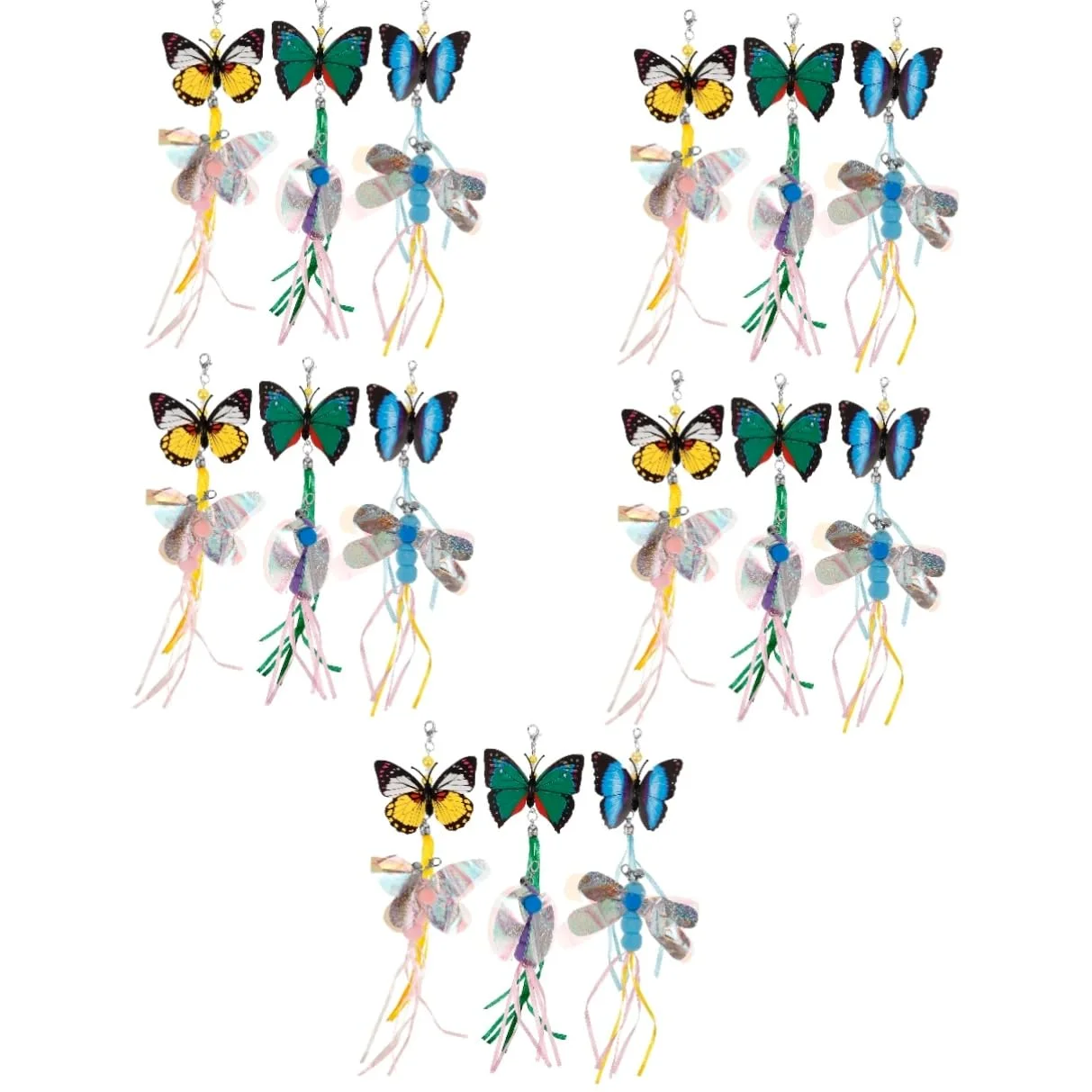 INOOMP 30pièces Accessoires De Remplacement pour De Chat Jouets Insectes Libellule Coccinelle Abeille Interactifs Et Ludiques pour Chats Et Chatons