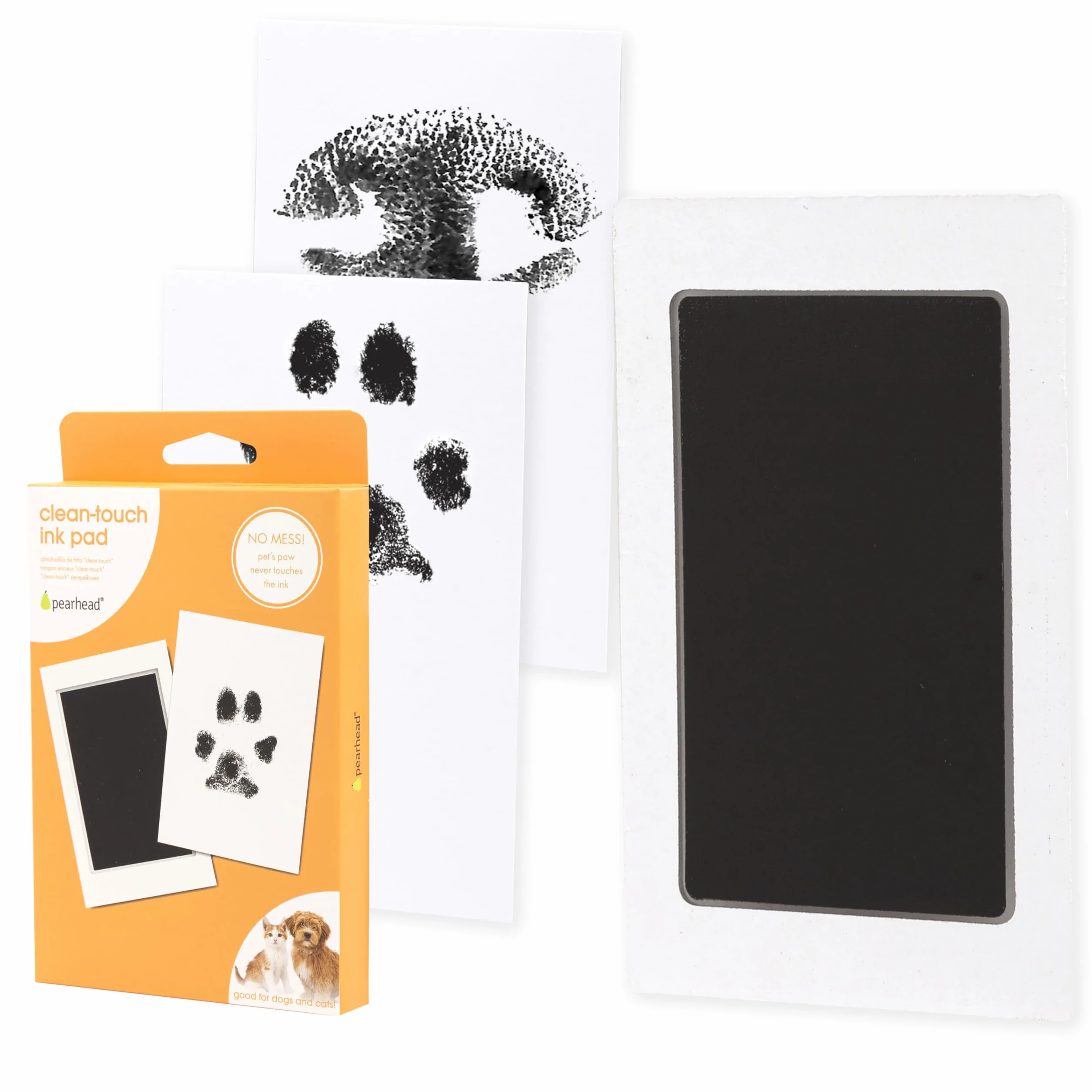 Pearhead Paw Print Clean Touch Ink Pad Kit for Dogs and Cats, Pet Keepsake
