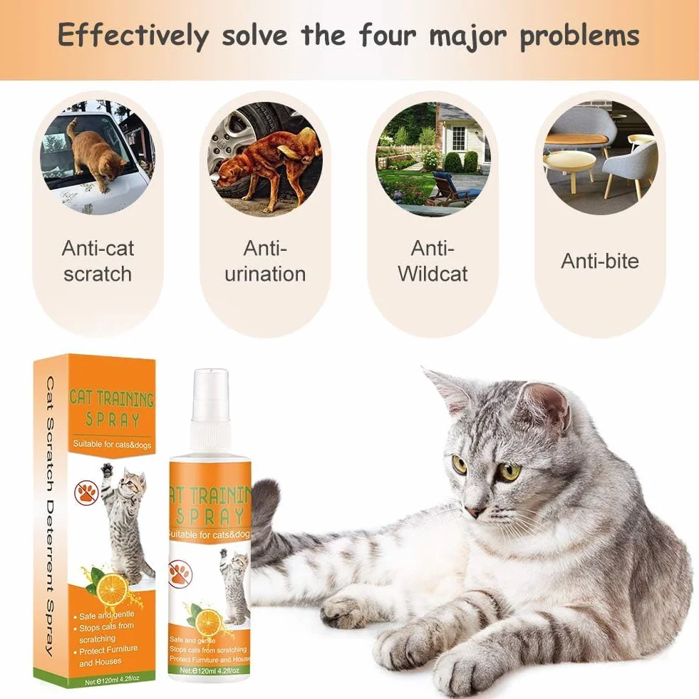 Spray Anti Griffure pour Chat, Protecteur de Meubles, 120 ML