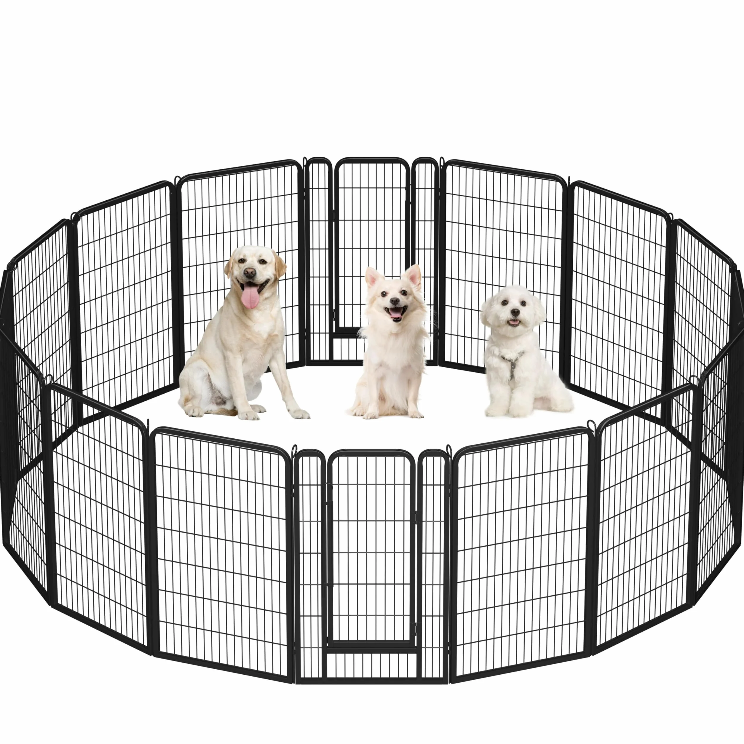 Yaheetech Parc pour Chien 16 Panneaux Enclos Exterieur avec Porte 71x120 cm