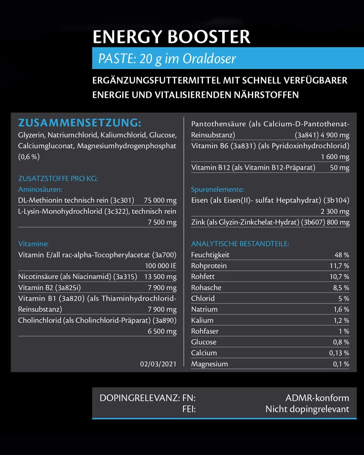 EQUISTRO® Energy Booster Complément Alimentaire pour Chevaux 20 g