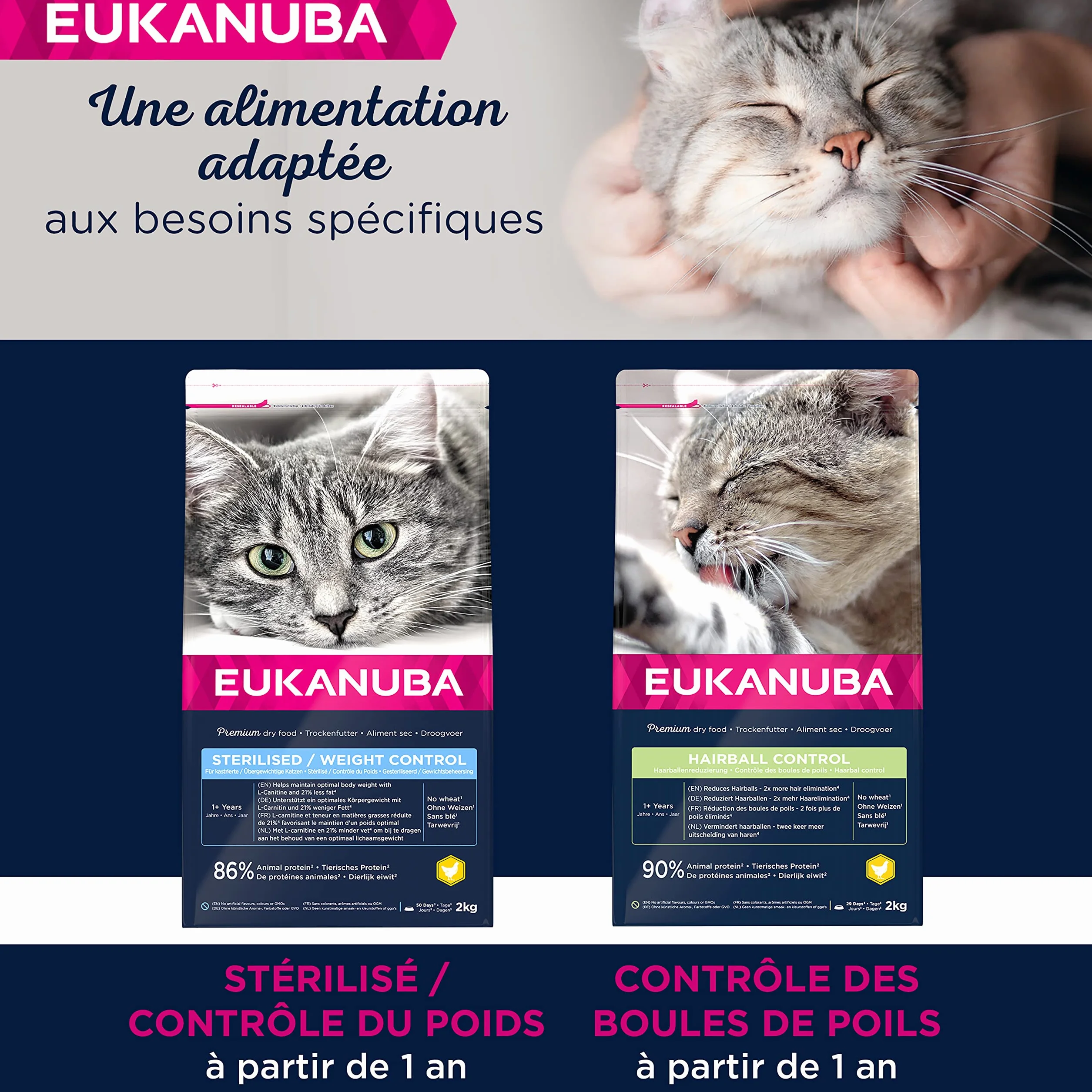 EUKANUBA Croquettes Premium Chat Stérilisé Surpoids Adulte Senior 10kg