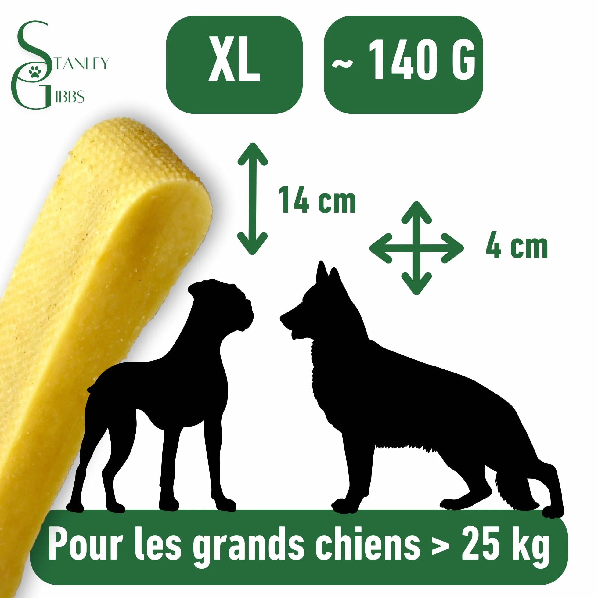Friandises au Fromage de Yak pour Chien Os à mâcher Himalaya Soin Dentaire Taille XL
