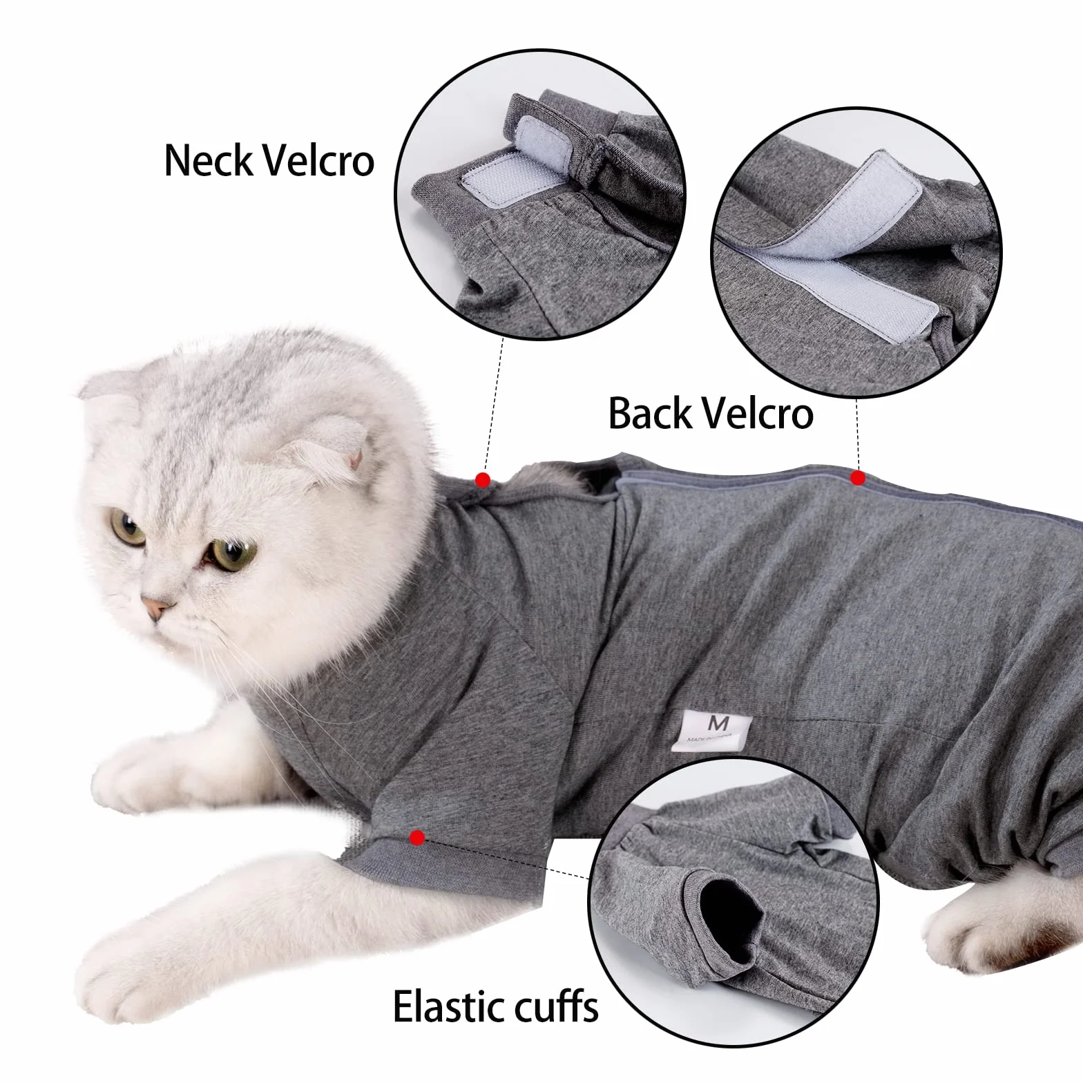 Body Chat Post Operatoire Femelle Male Anti lechage Longues Onesies Gilet Chat Sterilisation