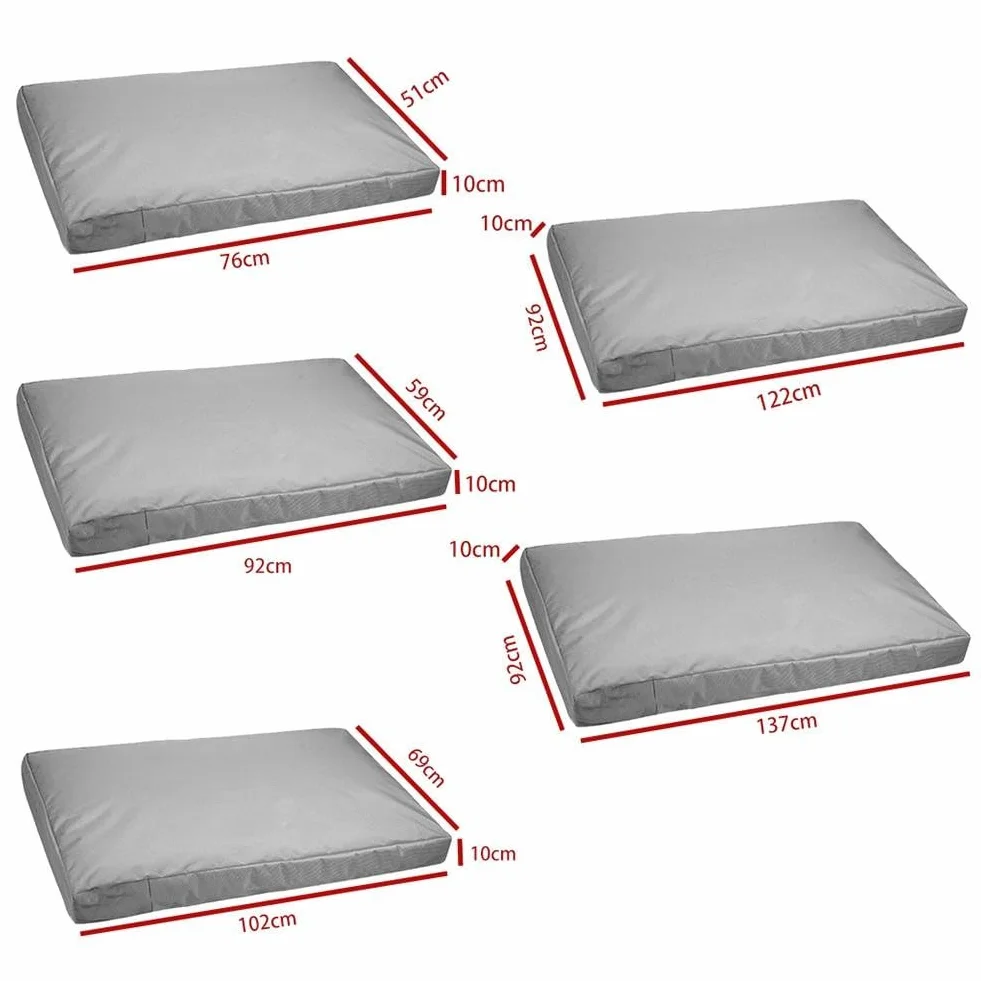 Housse de lit imperméable en tissu Oxford 210D pour animal de compagnie avec fermeture éclair dissimulée - Lavable en machine - Gris (102 x 69 x 10 cm)