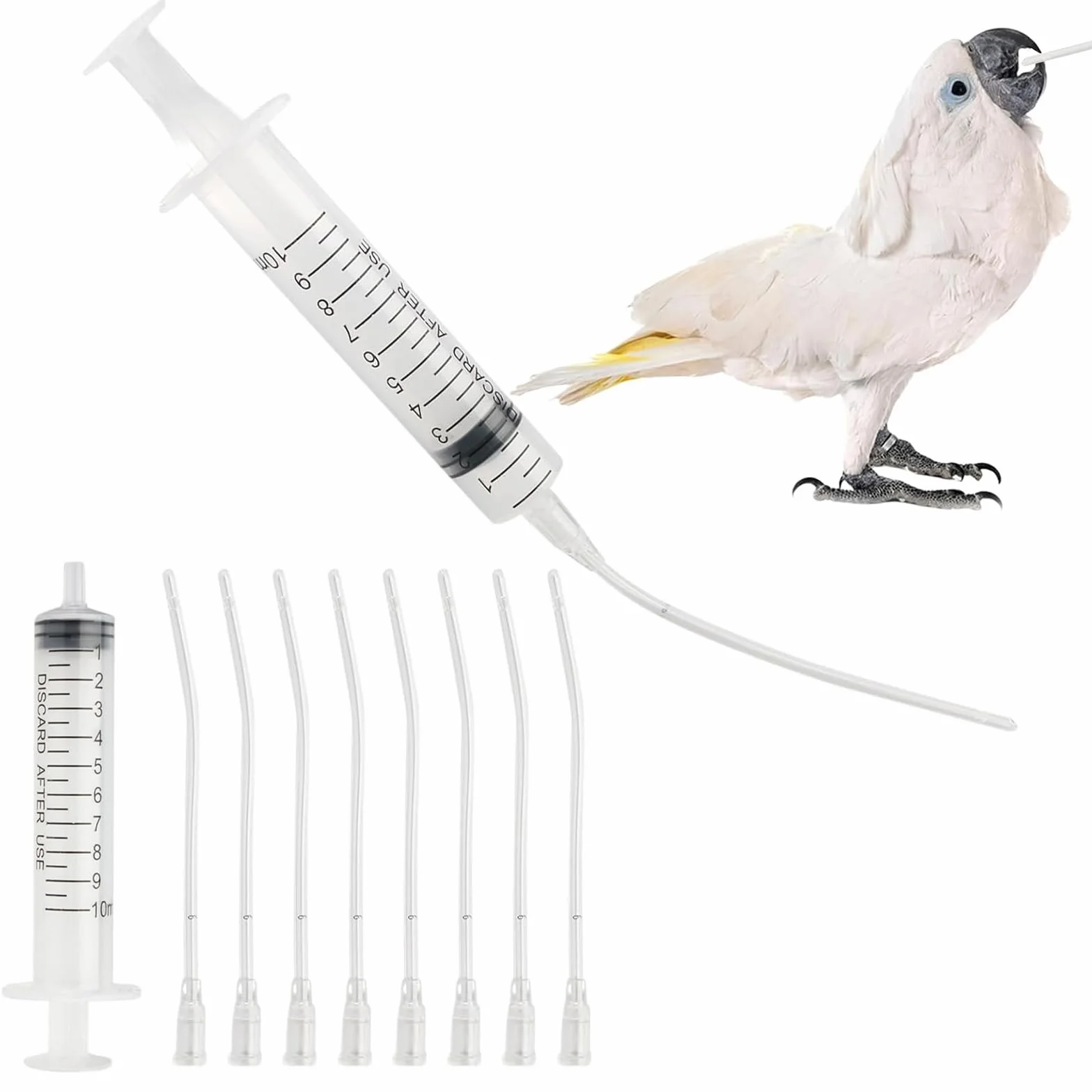 Sondes d'alimentation pour Oisillons avec 2 Seringues 10 ML pour Perroquets et Petits Animaux