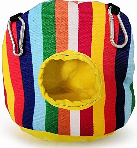 Nid Oiseau Cage Oiseau Perroquet Hamac Animal de Compagnie Suspendu balançoire lit Grotte Oiseaux Cage Maison décor Oiseaux Fournitures Perroquet Peluche nid Hiver Chaud hamac 916(Size:S)