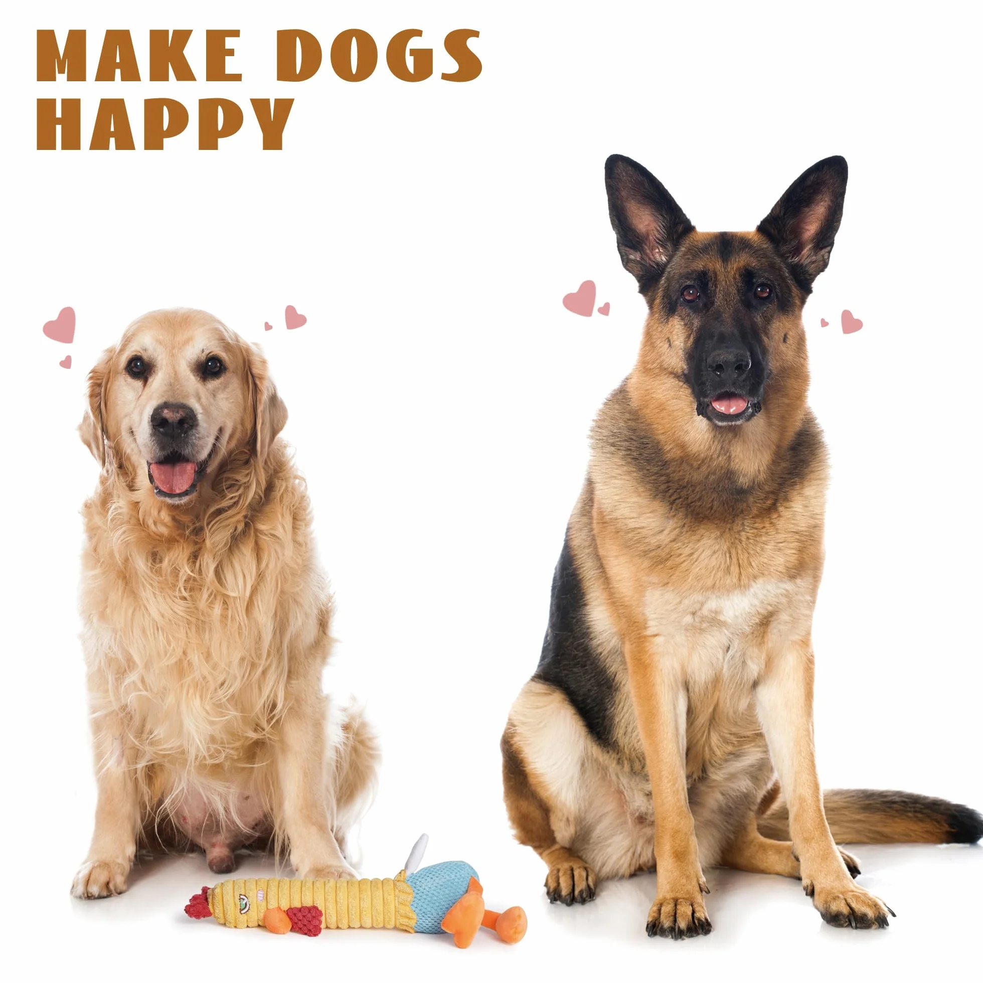Nocciola 2 en 1 Jouet Chien Indestructible, Jouets à Mâcher en Peluche avec Grand Couineur Résistant, Anti-Ennui pour Chien