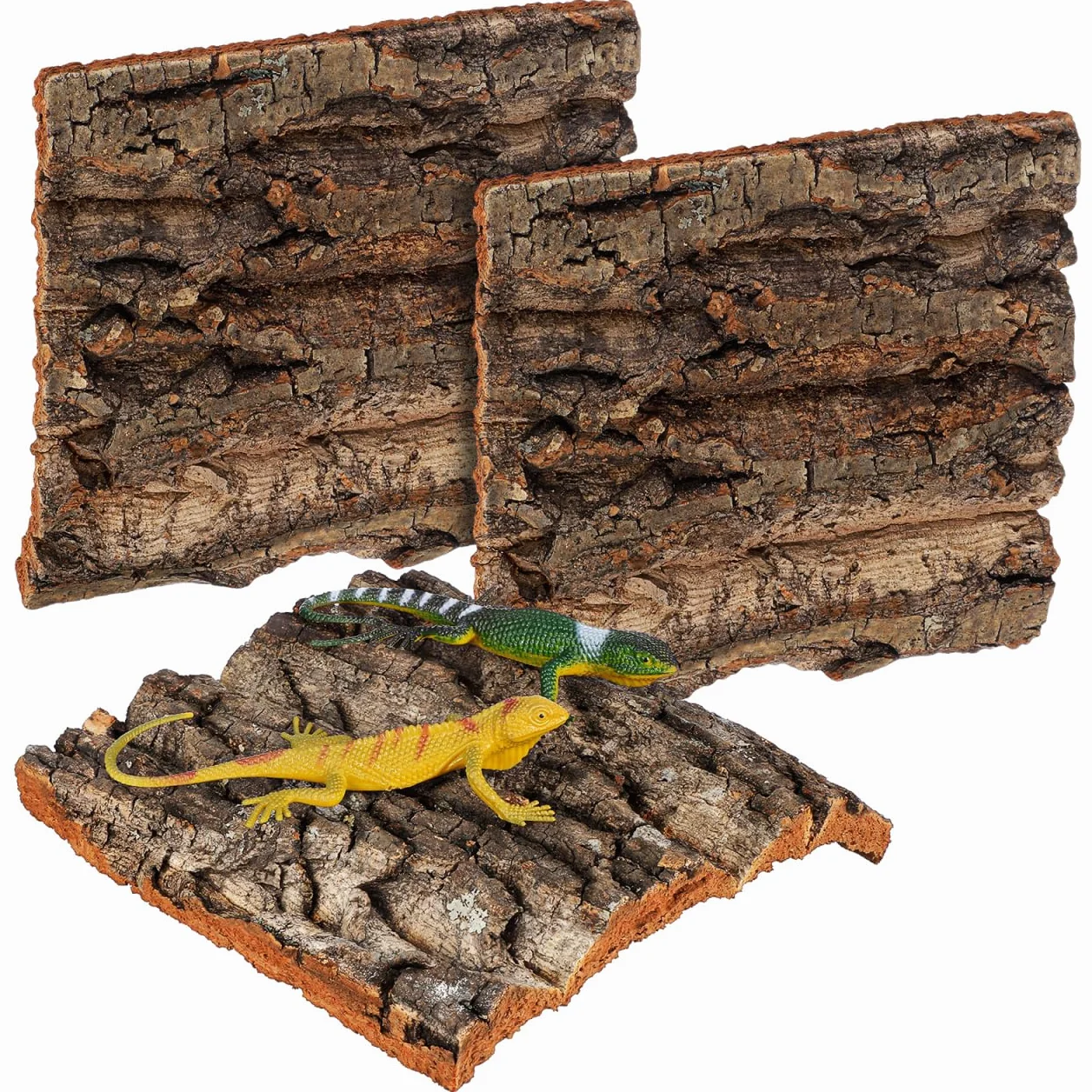 DOITOOL Écorce de liège pour Reptile 4 pièces Fond Terrarium 15 x 15 cm Naturelle décoration Tapis d'escalade