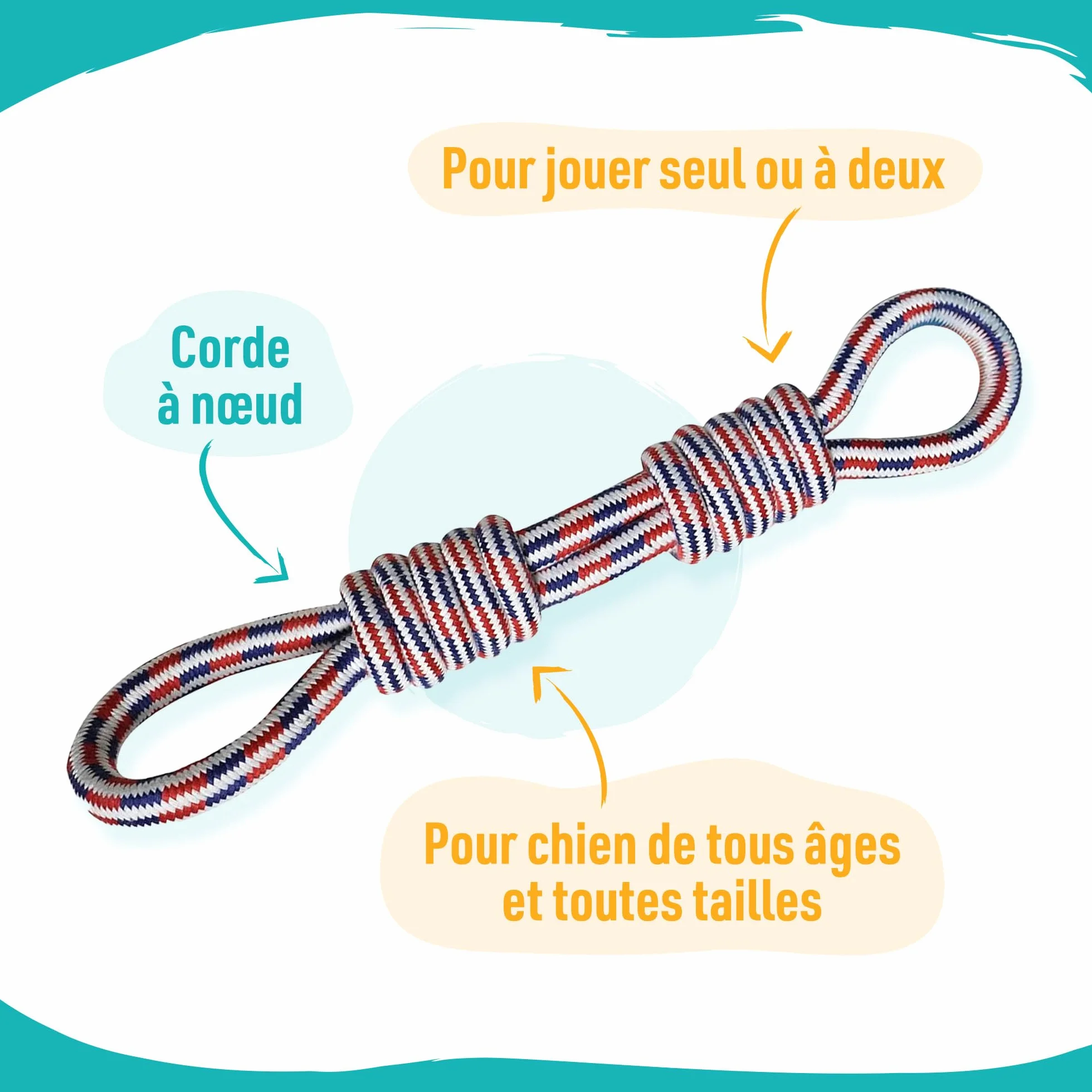 Jouet pour Chien Corde à Noeud Double Noeud 35 cm