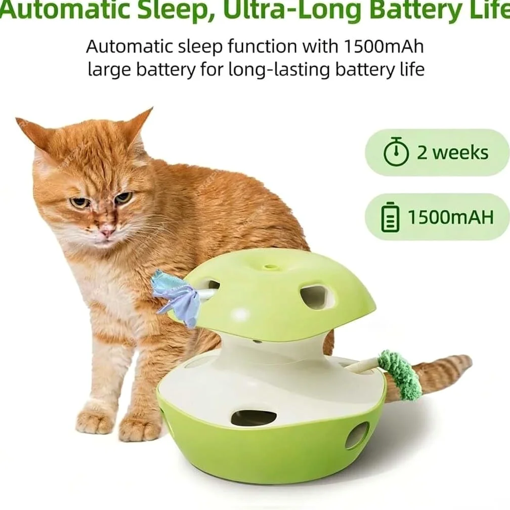 Chat Jouet électrique en Forme de Jouet ludique Chat pôle Papillon Chenille Auto-Amusant soulager l'ennui Chat Jouet(A)
