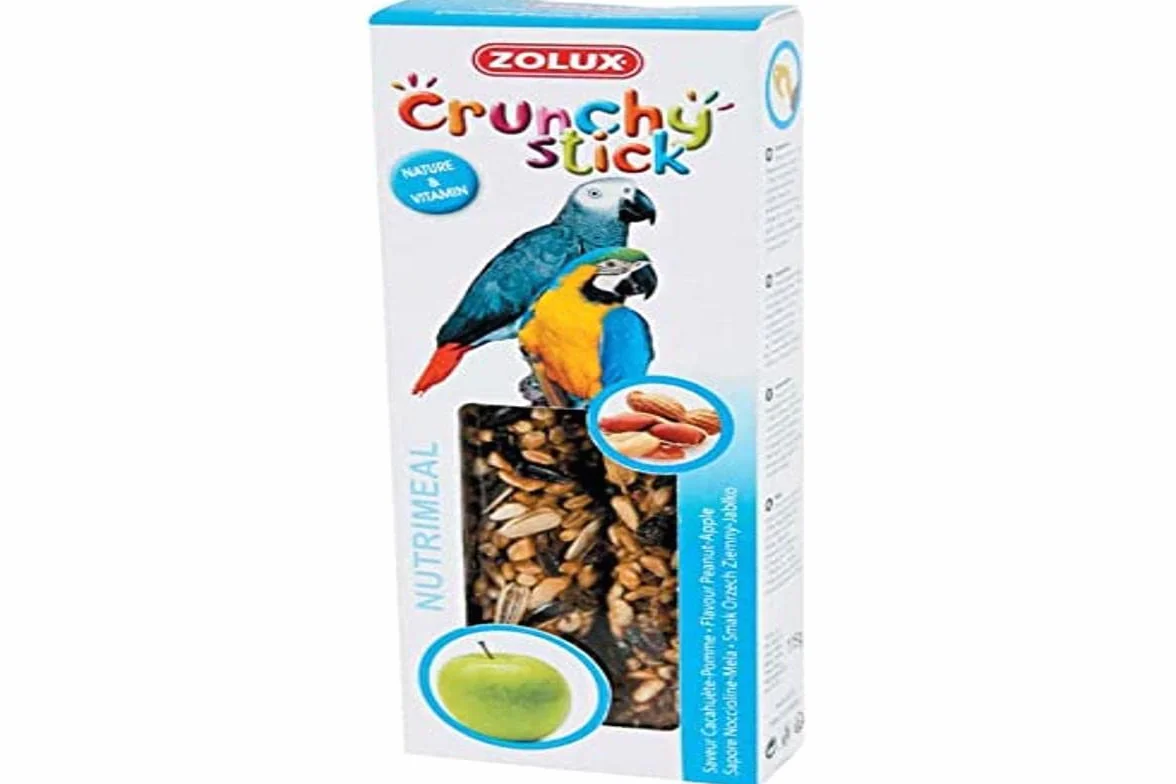 Zolux Crunchy Stick Friandise pour Perroquet Cacahuète Pomme 115 g