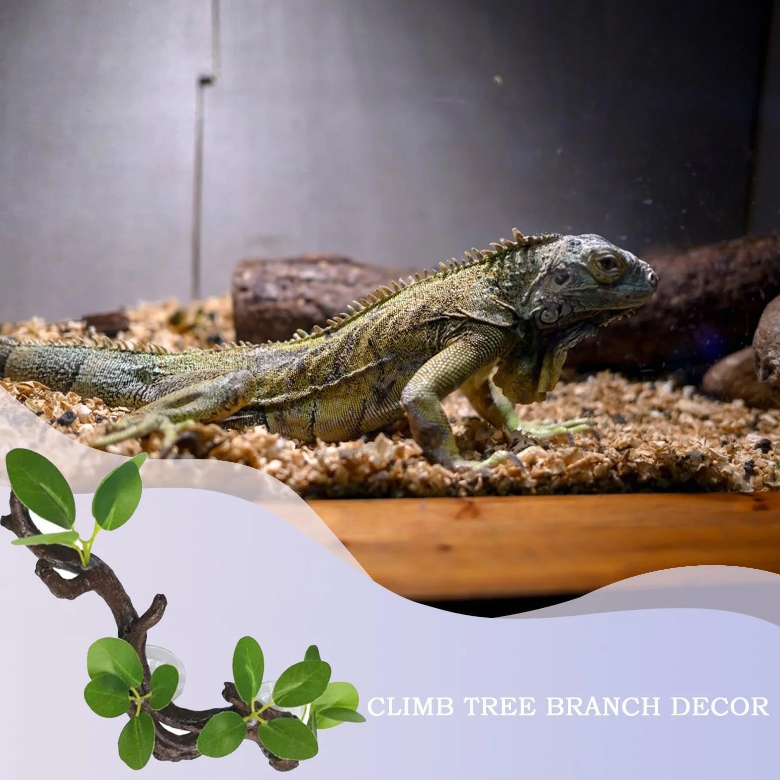 Branches pour Reptiles, Branches de Reptiles, Suction Cup Reptile Log | d'enrichissement, décoration d'enceinte de Serpents, décoration de Terrarium de Serpent pour lézards,