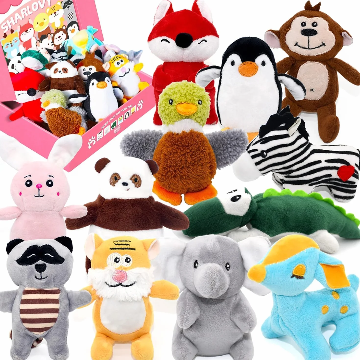 SHARLOVY jouet pour chien mousse en peluche 12P