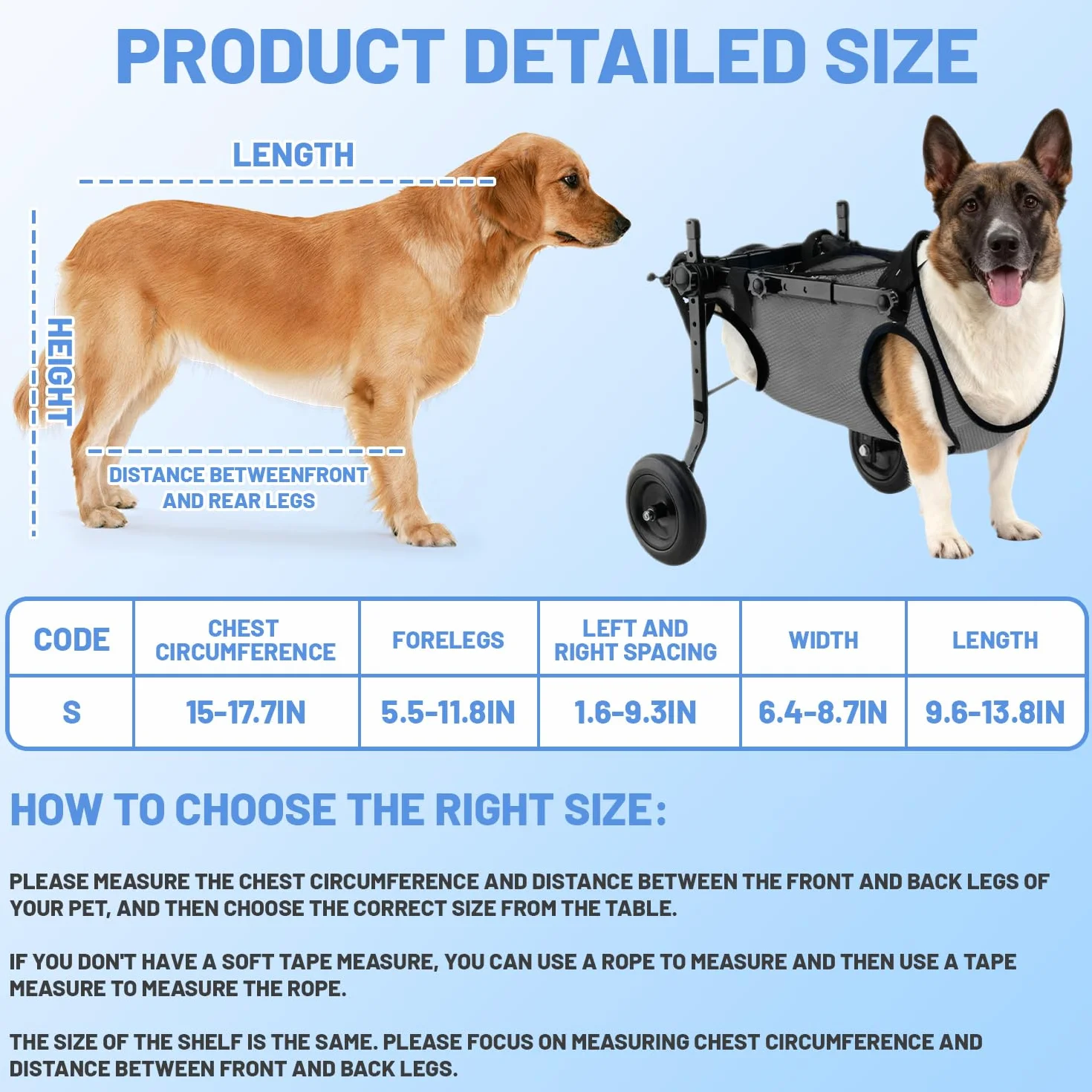 Petit fauteuil roulant pour chien pattes arrières taille S