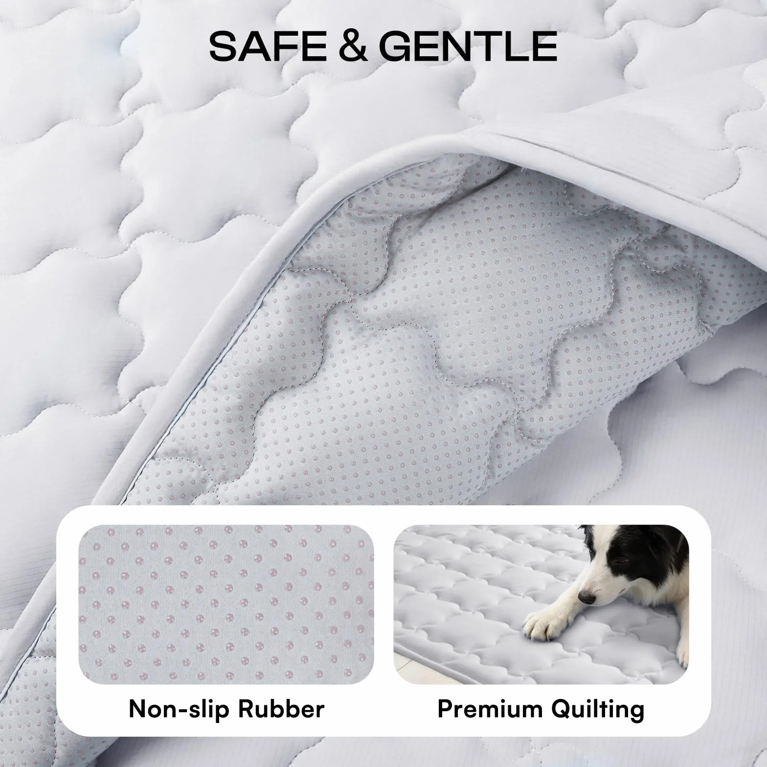 Tapis Rafraîchissant pour Chien et Chat, Lit Lavable pour Chien Gris 51x77cm