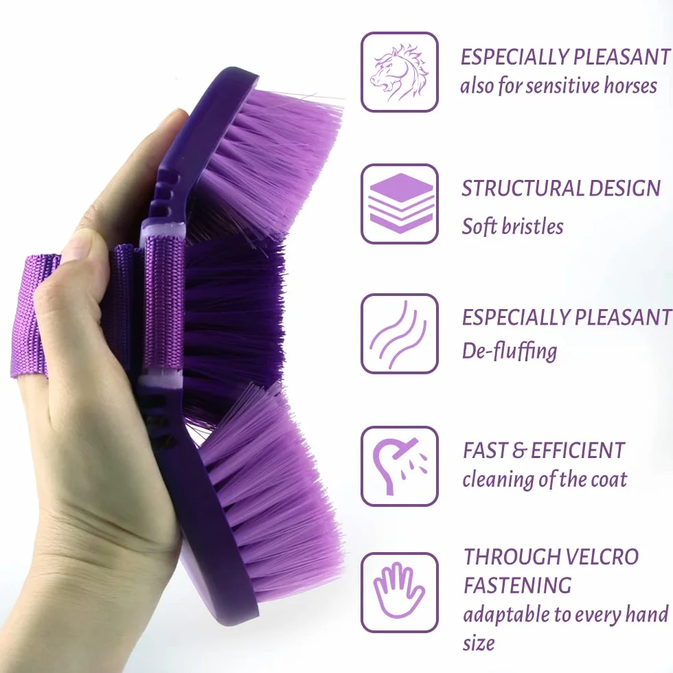 Brosse de Cheval Hillylolly Douce Poil Massage Pansage Chevaux Mue Racines Nettoyage