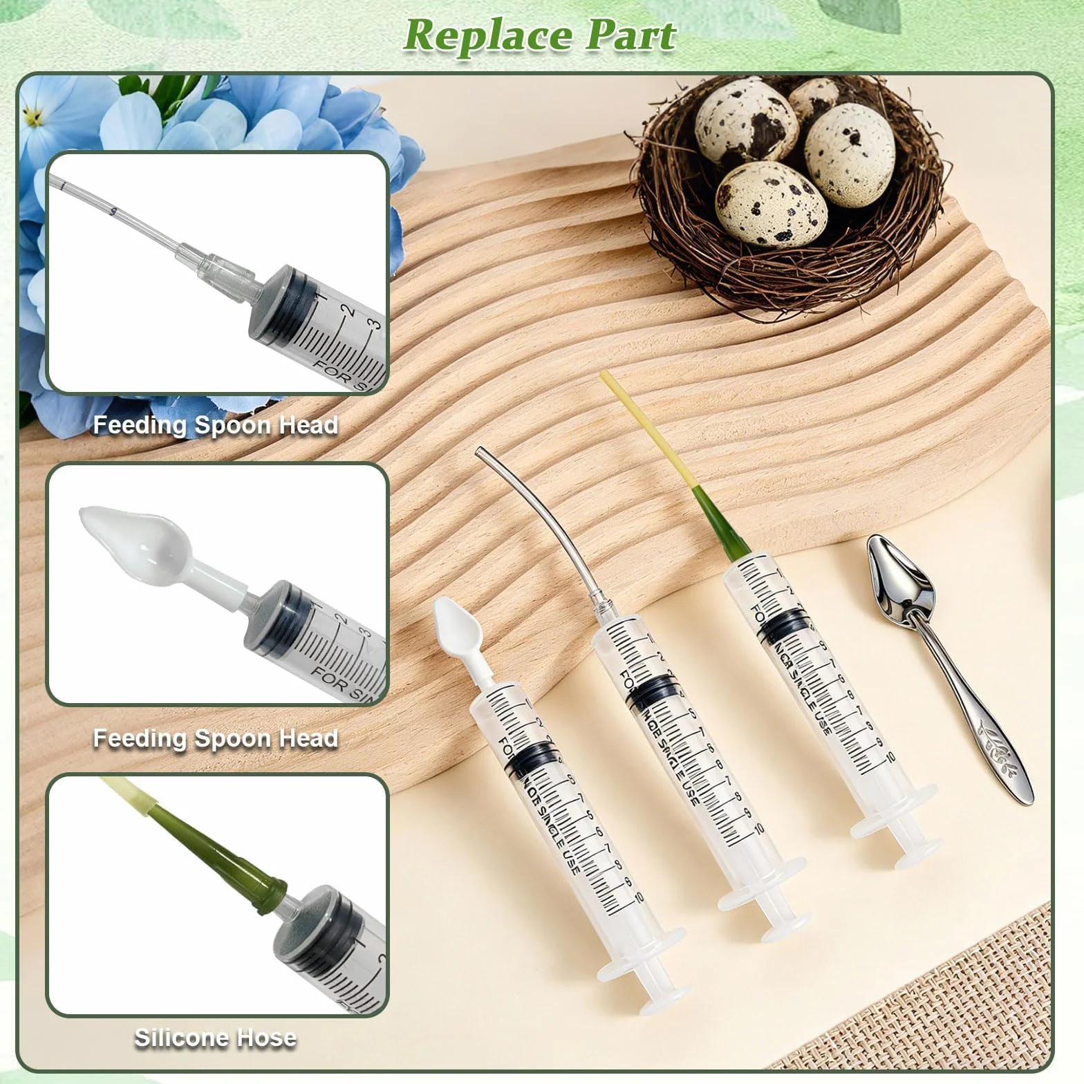 Seringue avec Tuyau d'Alimentation 10ml pour Jeunes Oiseaux Perroquets