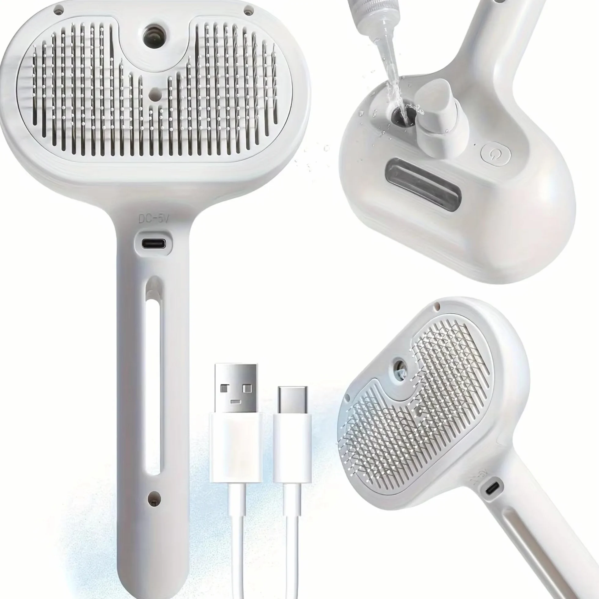 GROOMSY Brosse à vapeur rechargeable pour animaux de compagnie nettoyage pelage chiens chats