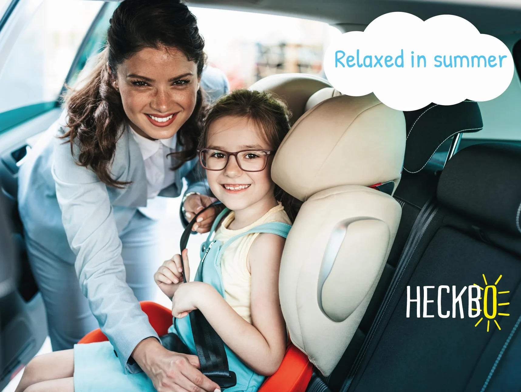 HECKBO Housse de siège été enfant – Coussin respirant anti-transpiration pour siège auto & poussette – Groupe 1 (3 & 5 points) – Gris