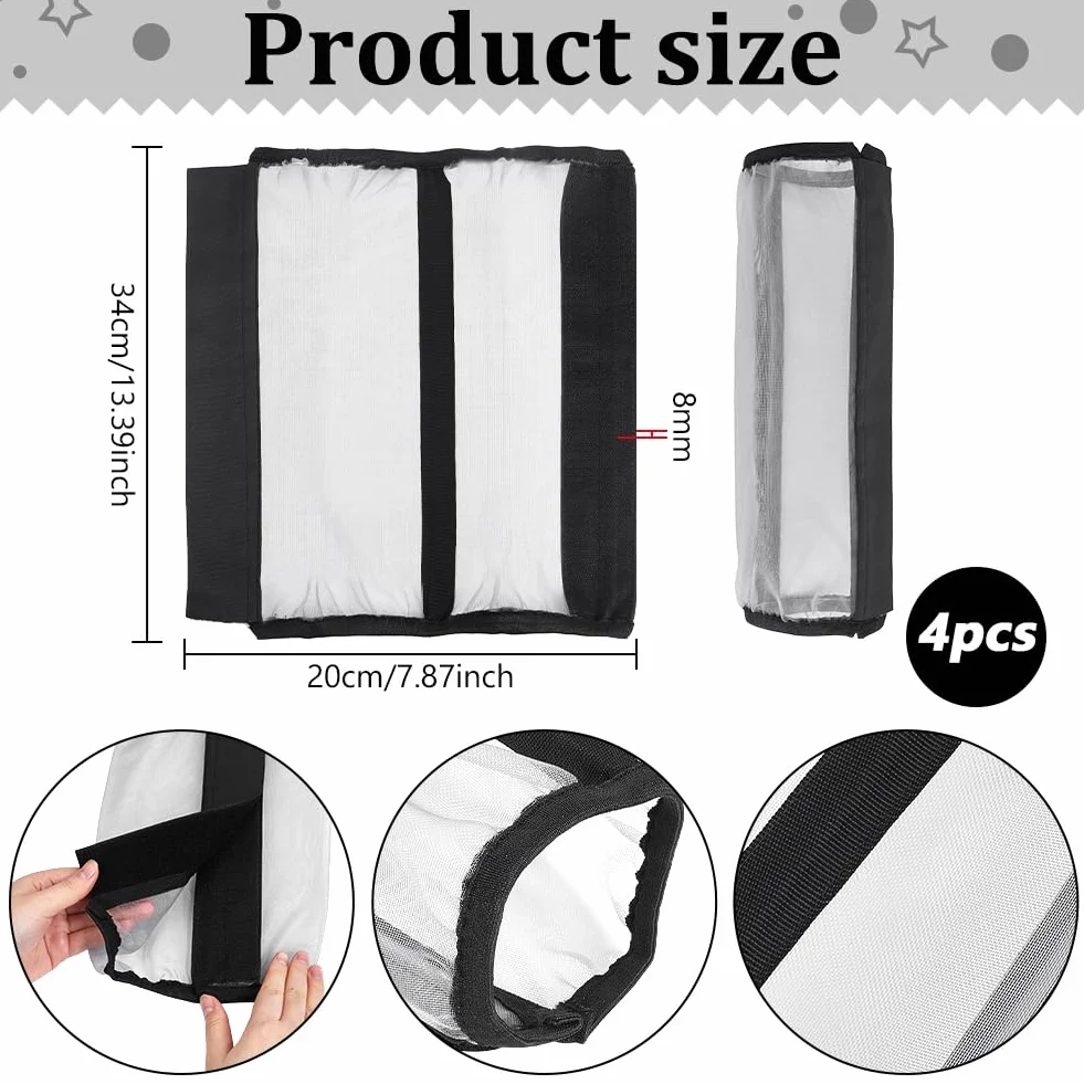 Guêtres Anti-Mouches Pour Chevaux NBEADS 4 Pièces, Non-Glissantes, Respirantes, En Mesh, Noir