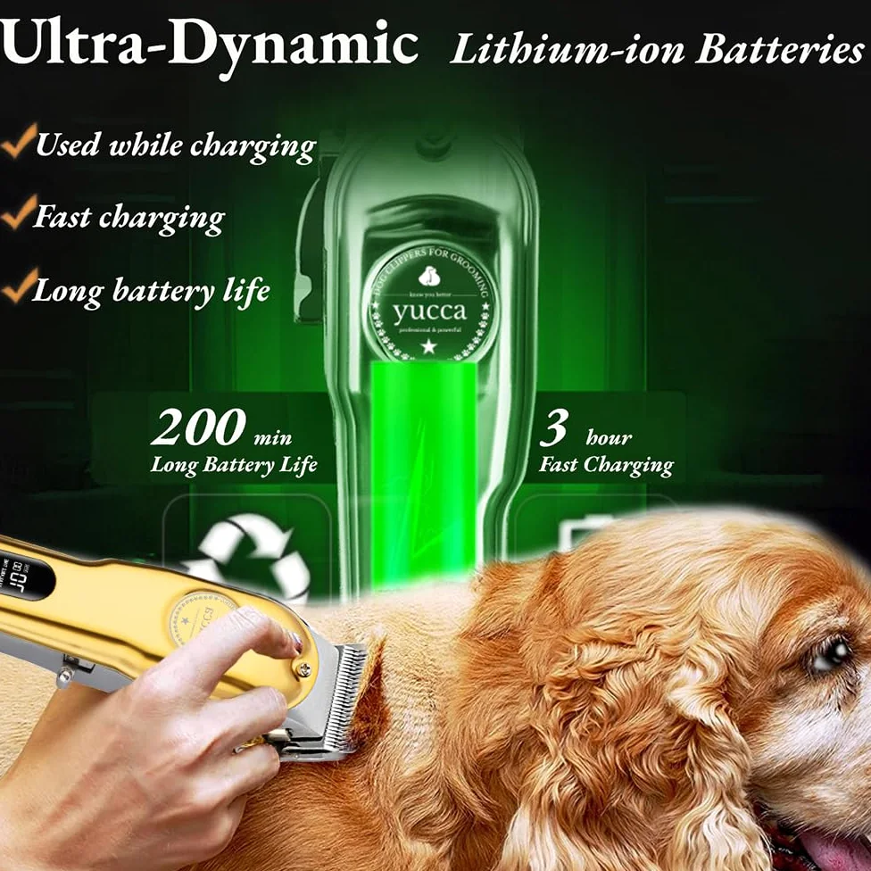 yucca Kit de toilettage pour chiens à la maison, rasoirs pour chiens pour le toilettage, kit de toilettage pour chien pour poils épais, tondeuse professionnelle pour chien, tondeuse pour chat pour