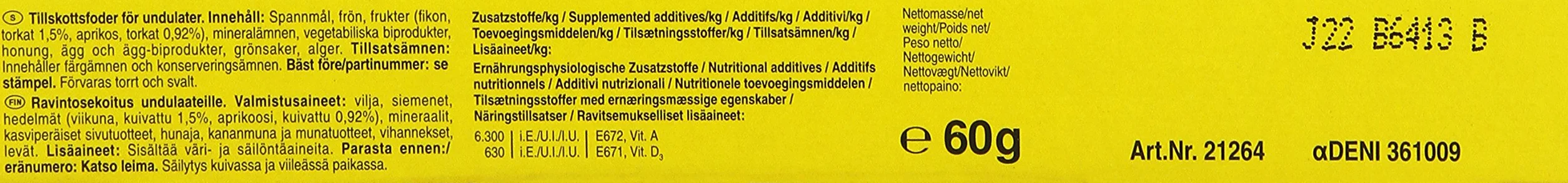 VITAKRAFT Kräcker Friandise Perruche Alimentation Oiseaux Abricot Figue 60g 2 Baguettes