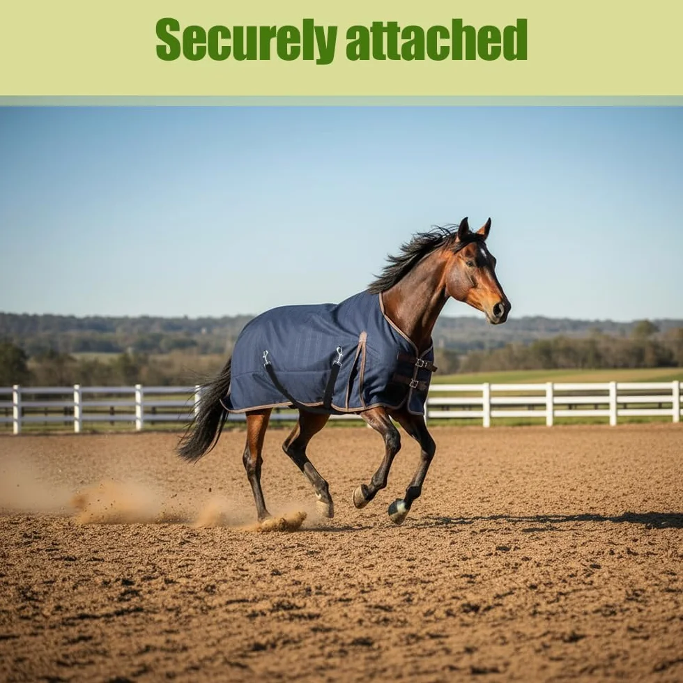 Sangles de Cuisse pour Couvertures de Cheval, Lot de 4, Bandes Élastiques Réglables avec Rotation 360°
