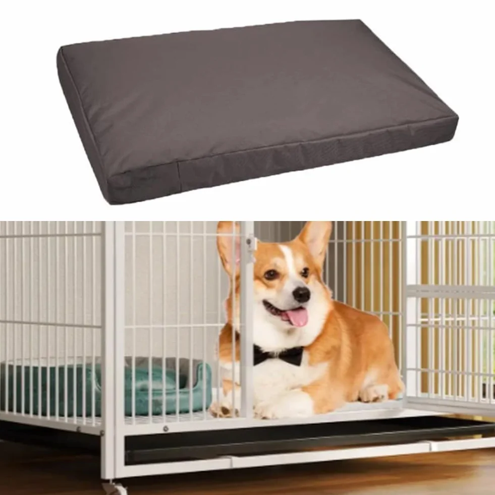 Housse imperméable pour lit de chien 122 x 92 x 10 cm noir amovible lavable fermeture éclair