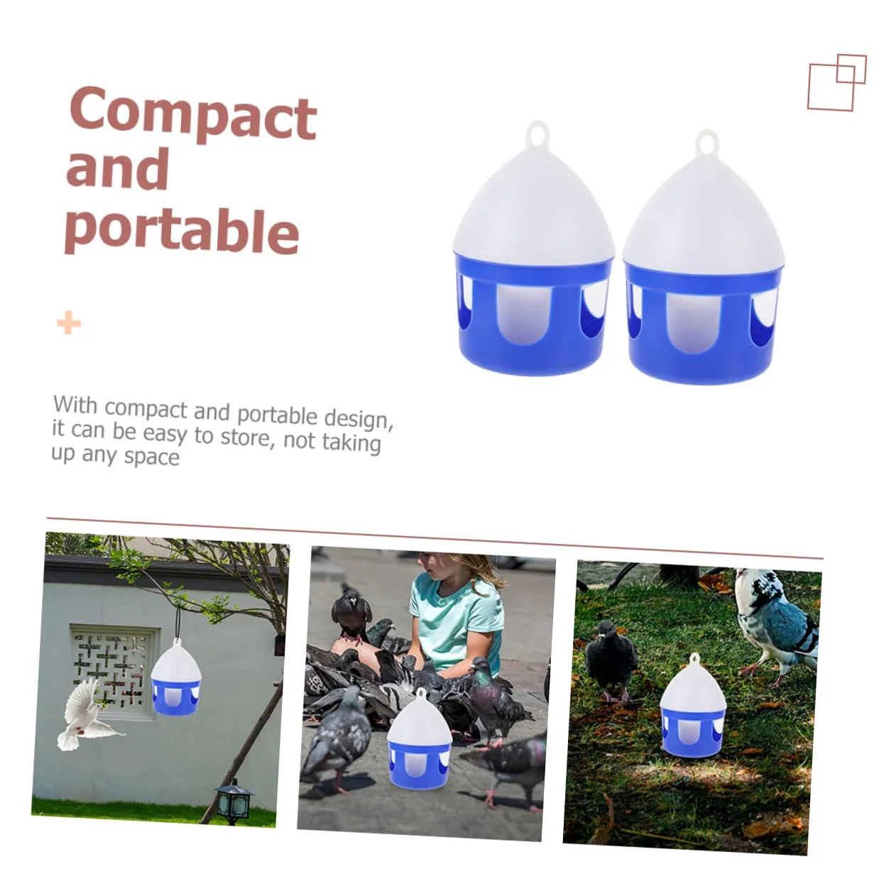 ibasenice Abreuvoir pour Oiseaux Domestiques Facile à Nettoyer en PVC Réutilisable 2l Lot de 2 Pièces pour Pigeons et Grives pour Élevage et Usage Quotidien