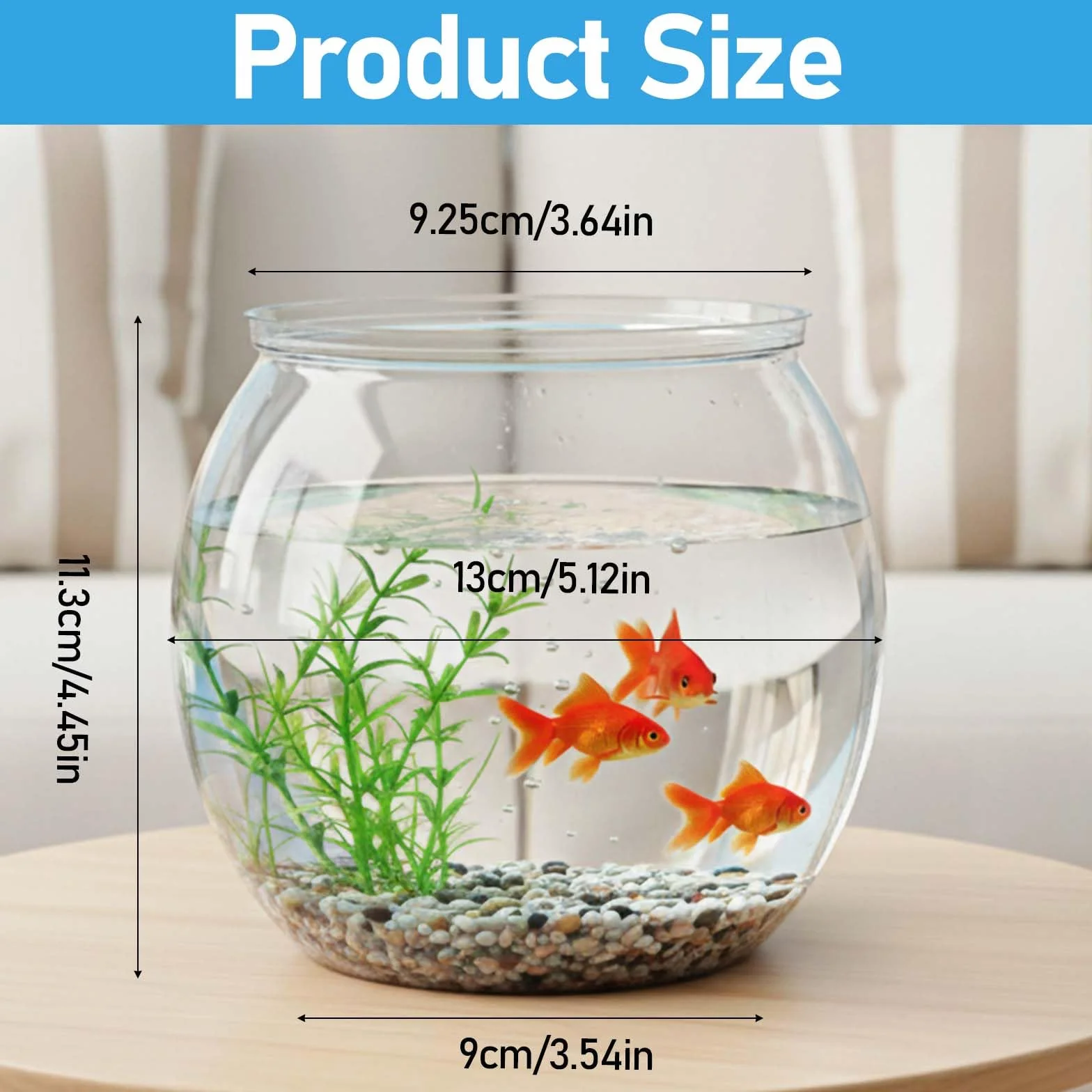 Mini vase rond en plastique pour aquarium 13 cm décoration de bureau