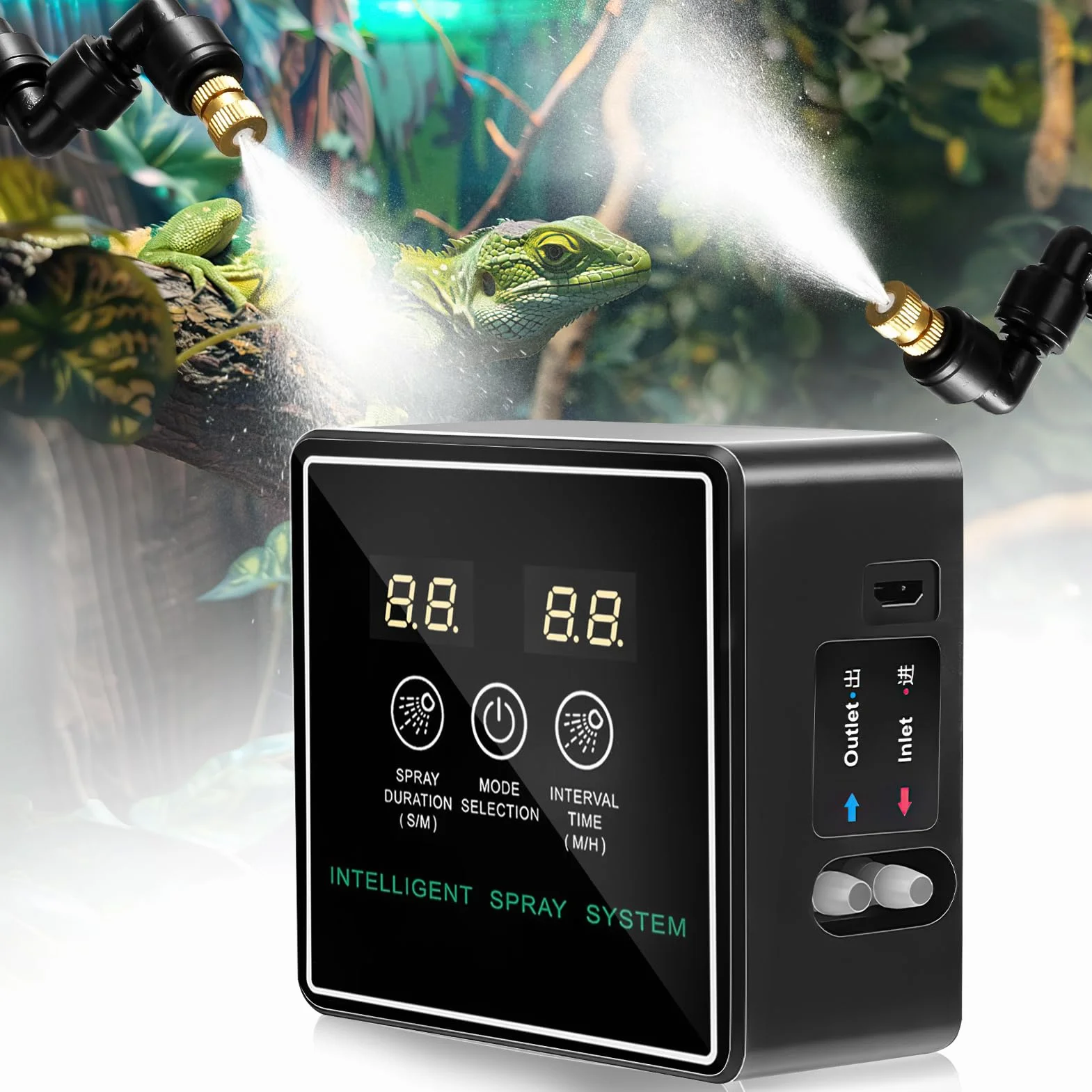 Humidificateur Intelligent pour Terrarium - Brumisateur Reptiles, Amphibiens
