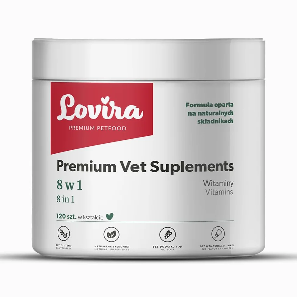 Lovira – Friandises pour Chien - 8-en-1 – Accessoires pour Chien Enrichis en Probiotiques pour Favoriser Le Bon Fonctionnement des Systèmes Digestif et Immunitaire – 360 g