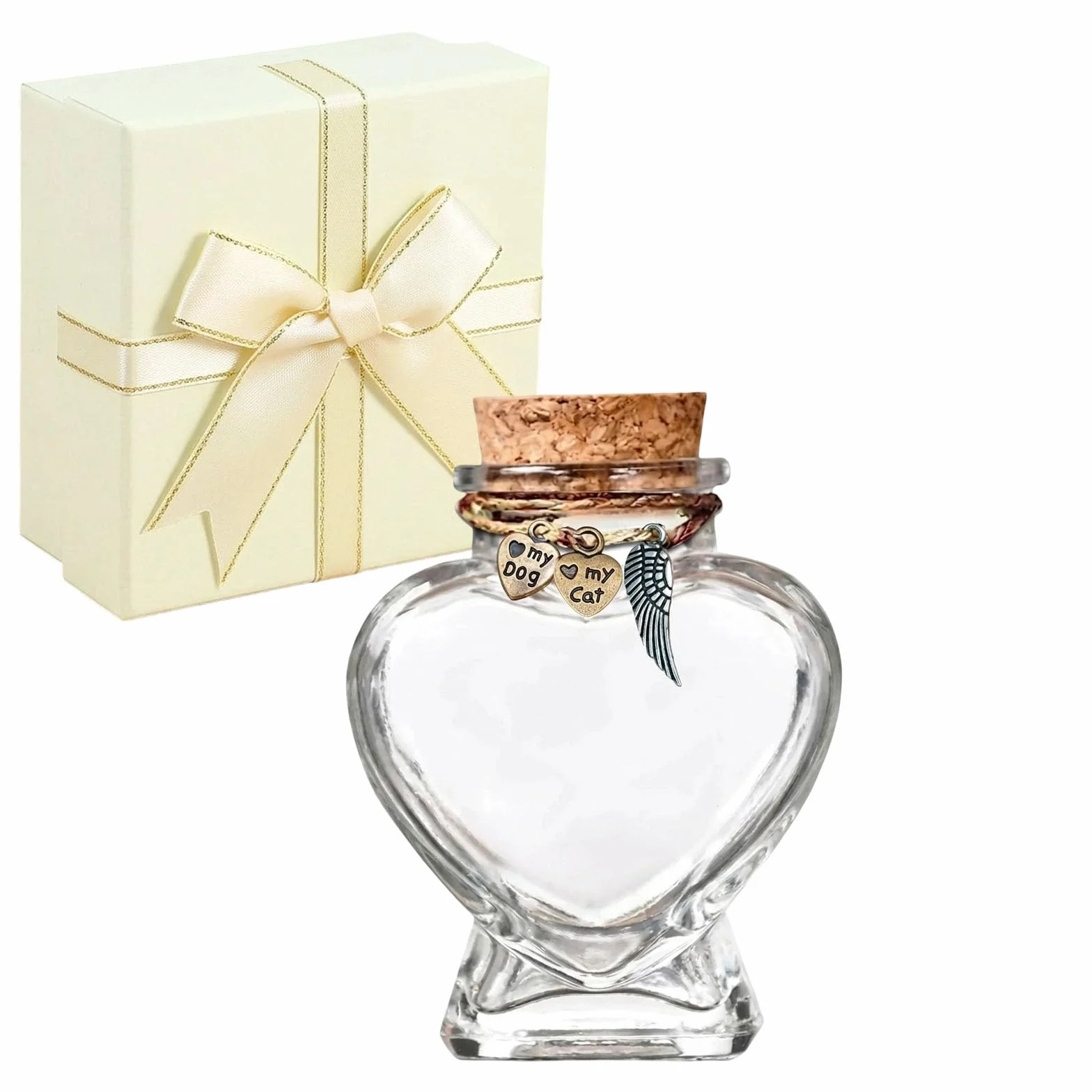 Mini urne funéraire en verre pour poils d'animaux, boîte cadeau chien chat