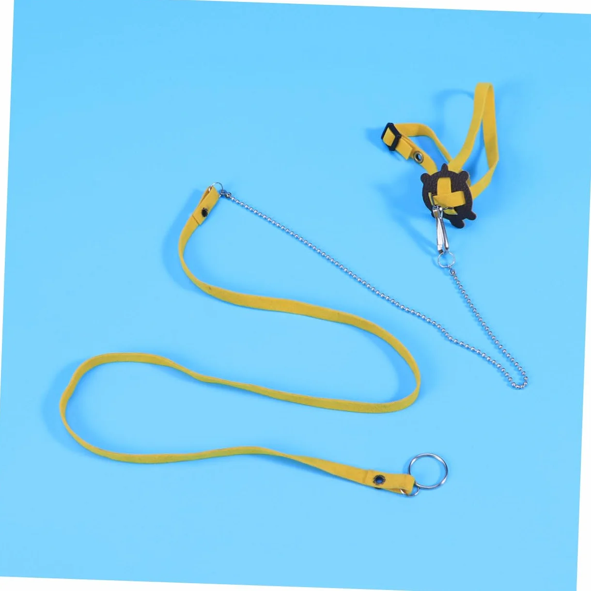 Harnais Réglable pour Reptiles et Tortues avec Laisse Extérieure pour Lézards - Accessoire Promenade Sécurisée Jaune