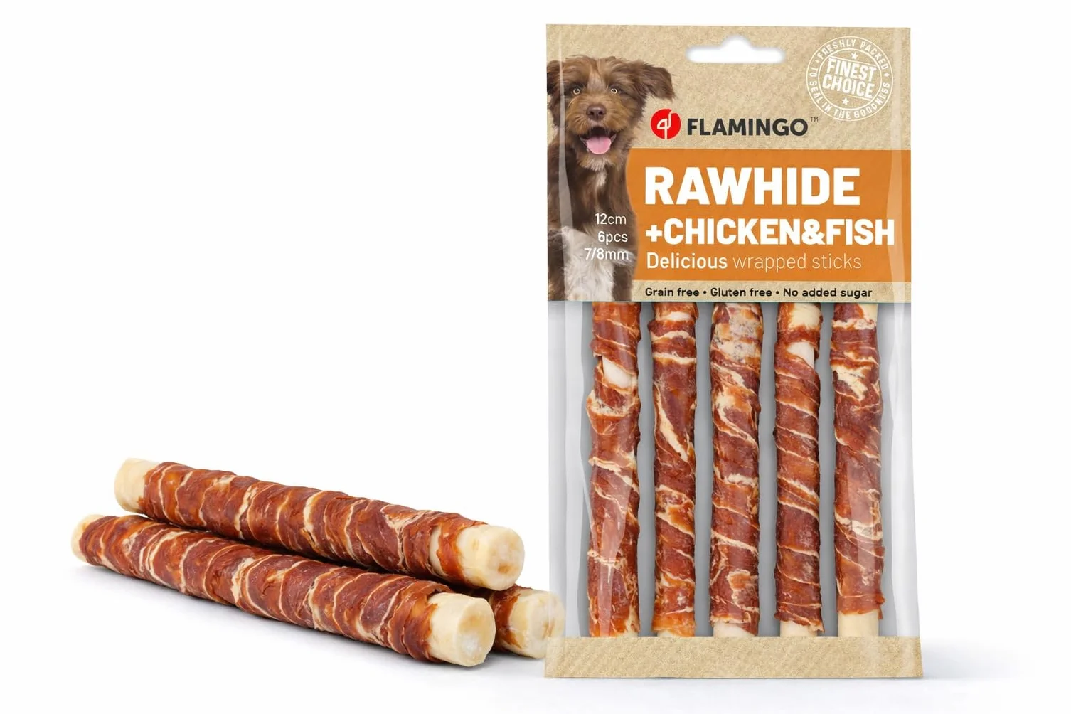 Friandises pour Chien R'Hide bâtonnets Poulet Cabillaud 12 cm Ø 7 mm 6 pcs 70 g sans Gluten sans Céréales