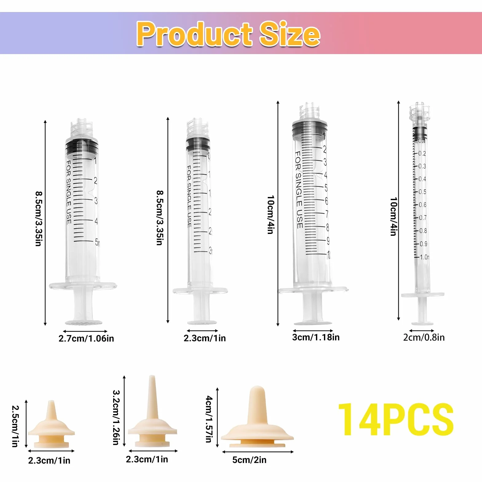 Lot de 14 tétines miracle pour chatons avec seringues d'alimentation 1-10 ml et tétines S-M-L