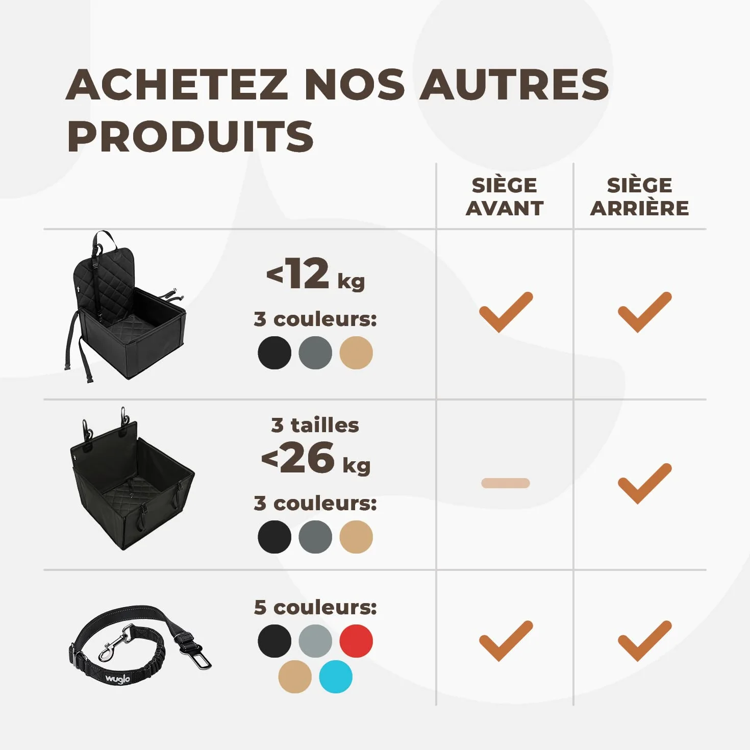 Ceinture de Sécurité Chien Voiture 30-95 cm Harnais Élastique Robuste Clip Noir