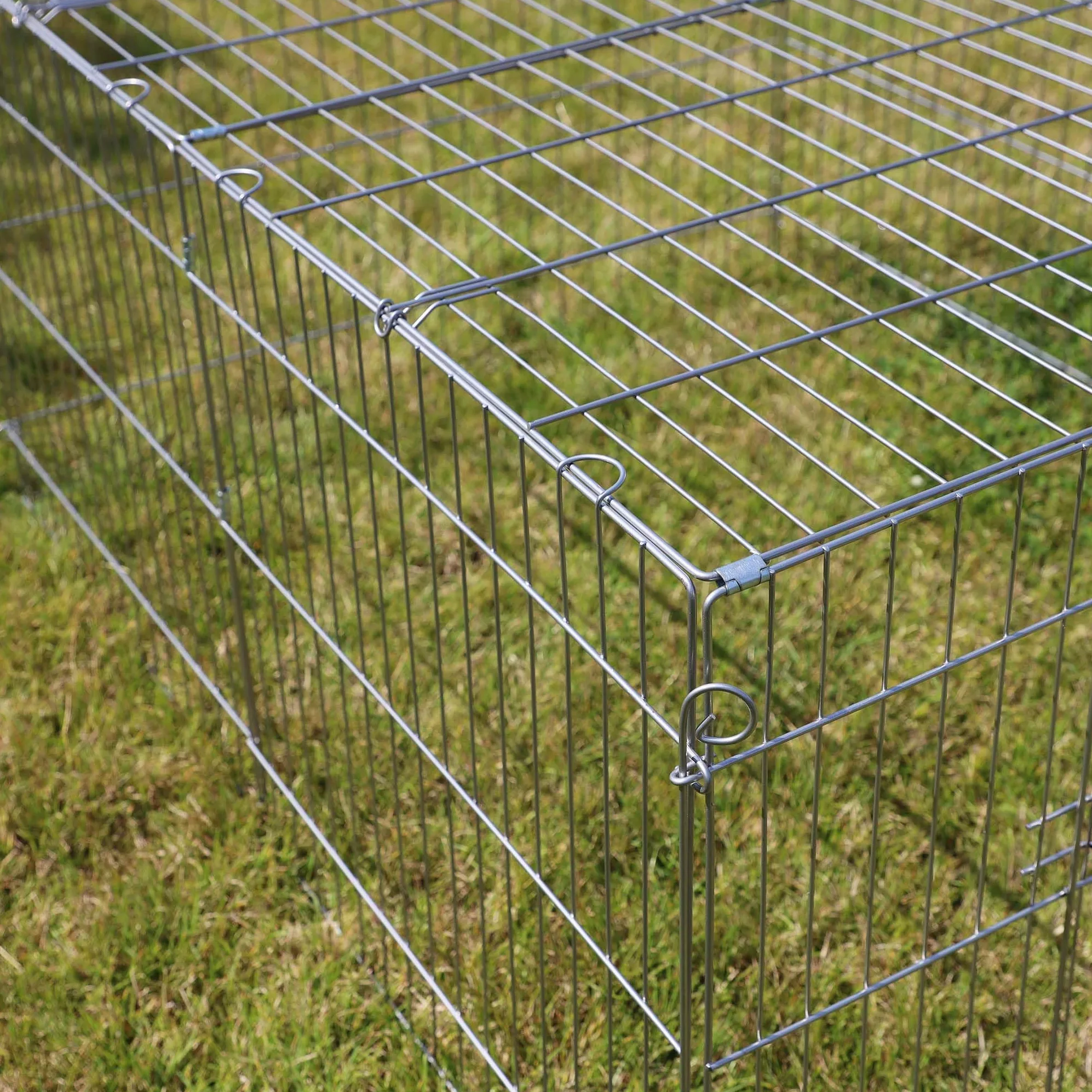 Wiltec Parc Enclos pour Petits Animaux domestiques - 122 x 95 x 58 cm - Clôture Cage avec Bâche Protection Solaire Cage - pour Cochons d'Inde Hamster