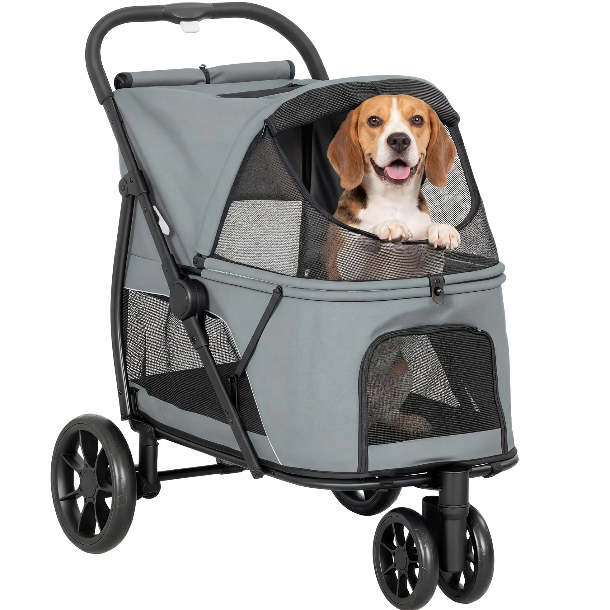 PawHut Poussette pour chiens 3 roues tout terrain charge 20 kg 92 x 63 x 95