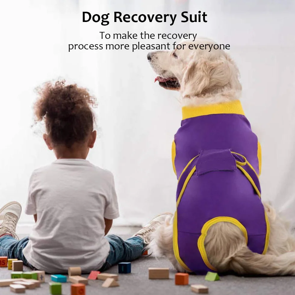 Kuoser Combinaison Récupération Chien Anti-Léchage Plaie Abdominale Maladie Peau Chemise Après Chirurgie