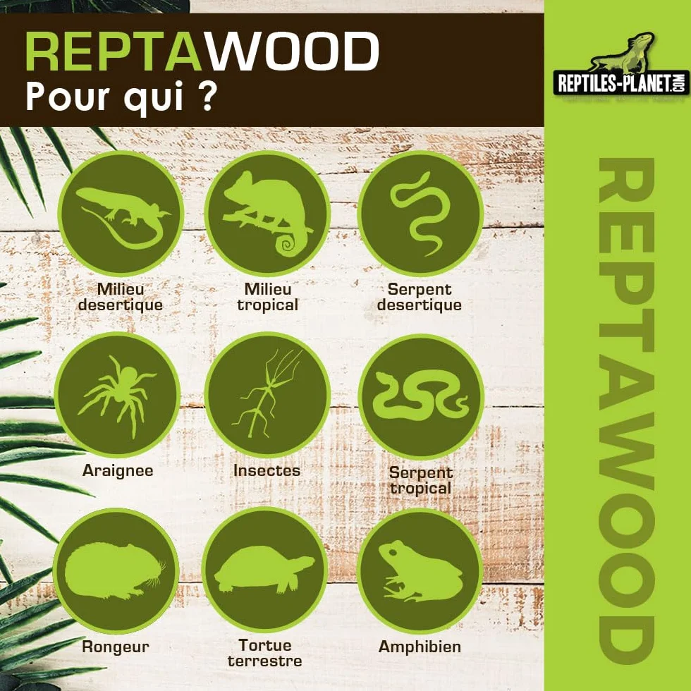 Reptiles Planet Reptawood Substrat Naturel Terrarium Eclats de Hêtre 6 Litres