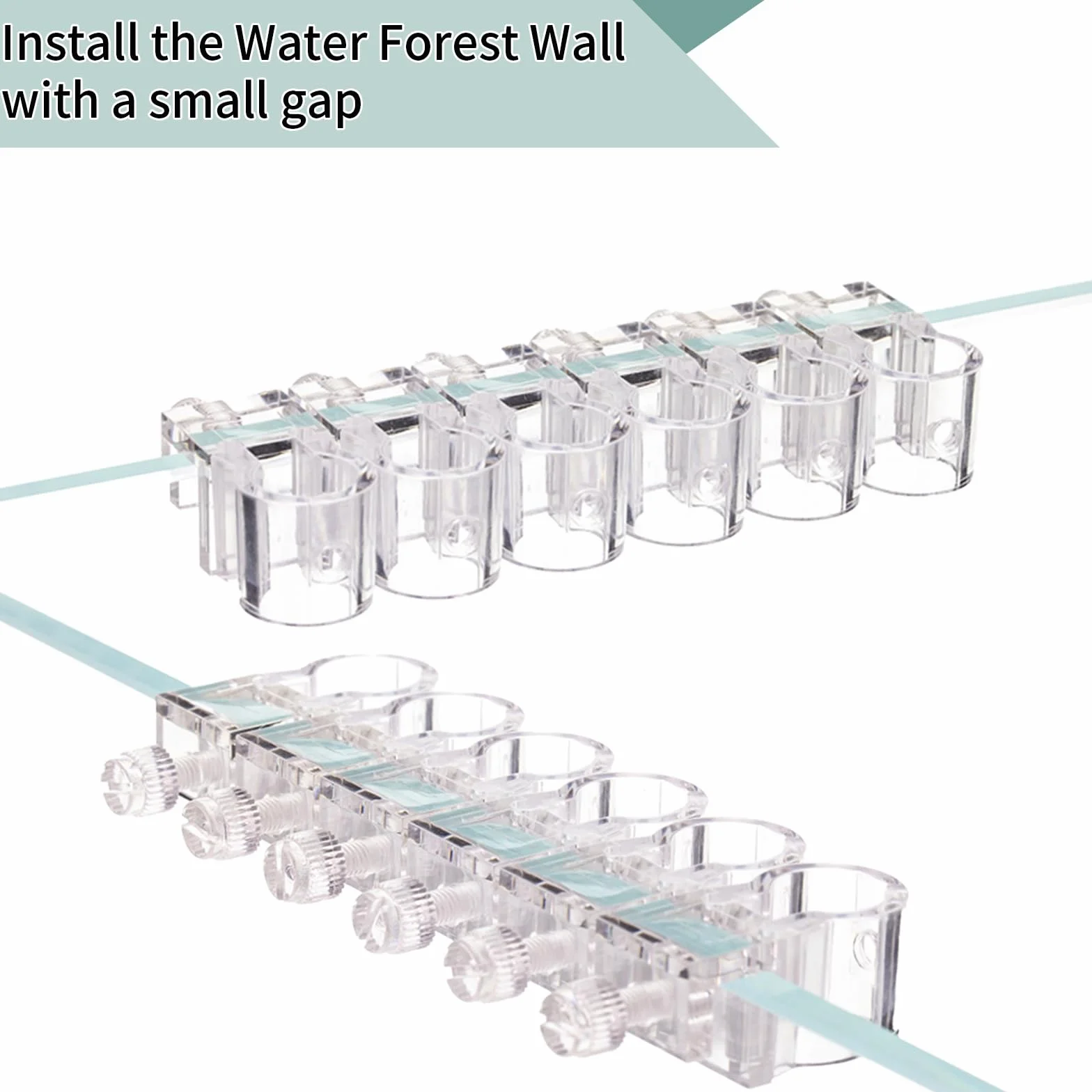 Lot de 6 supports de plantes d'aquarium transparents réutilisables à suspendre pour verre 0,7-1,5 cm